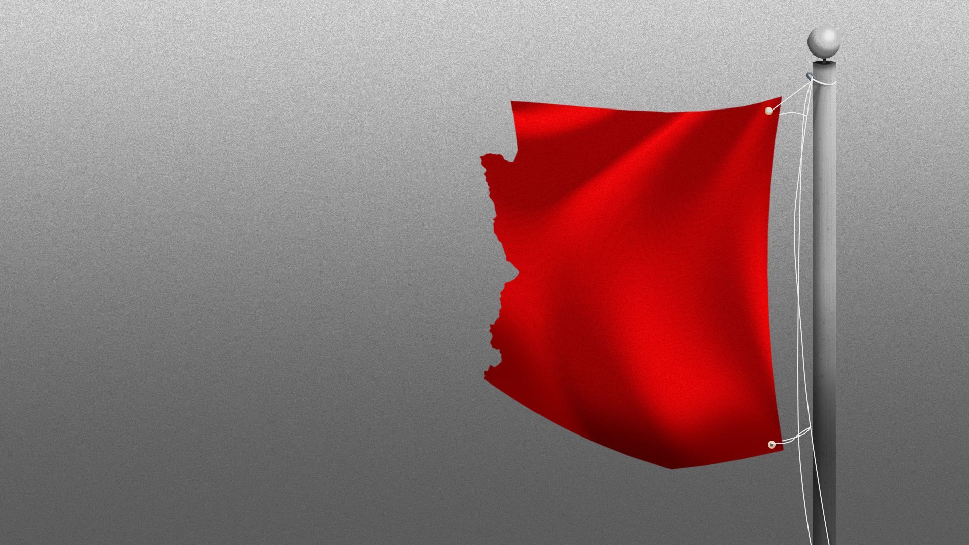 Illustration of a red flag in the shape of Arizona