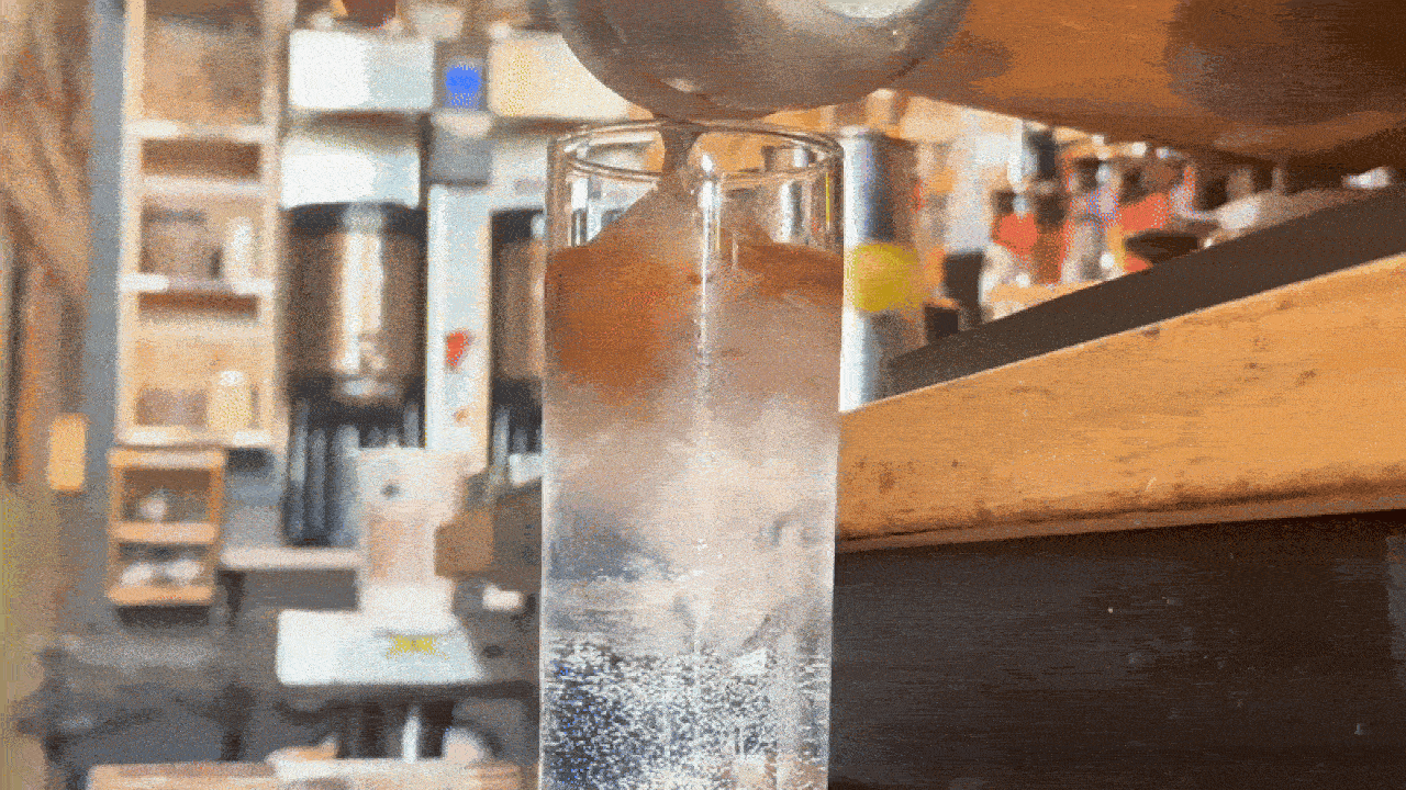 Espresso going into tonic.