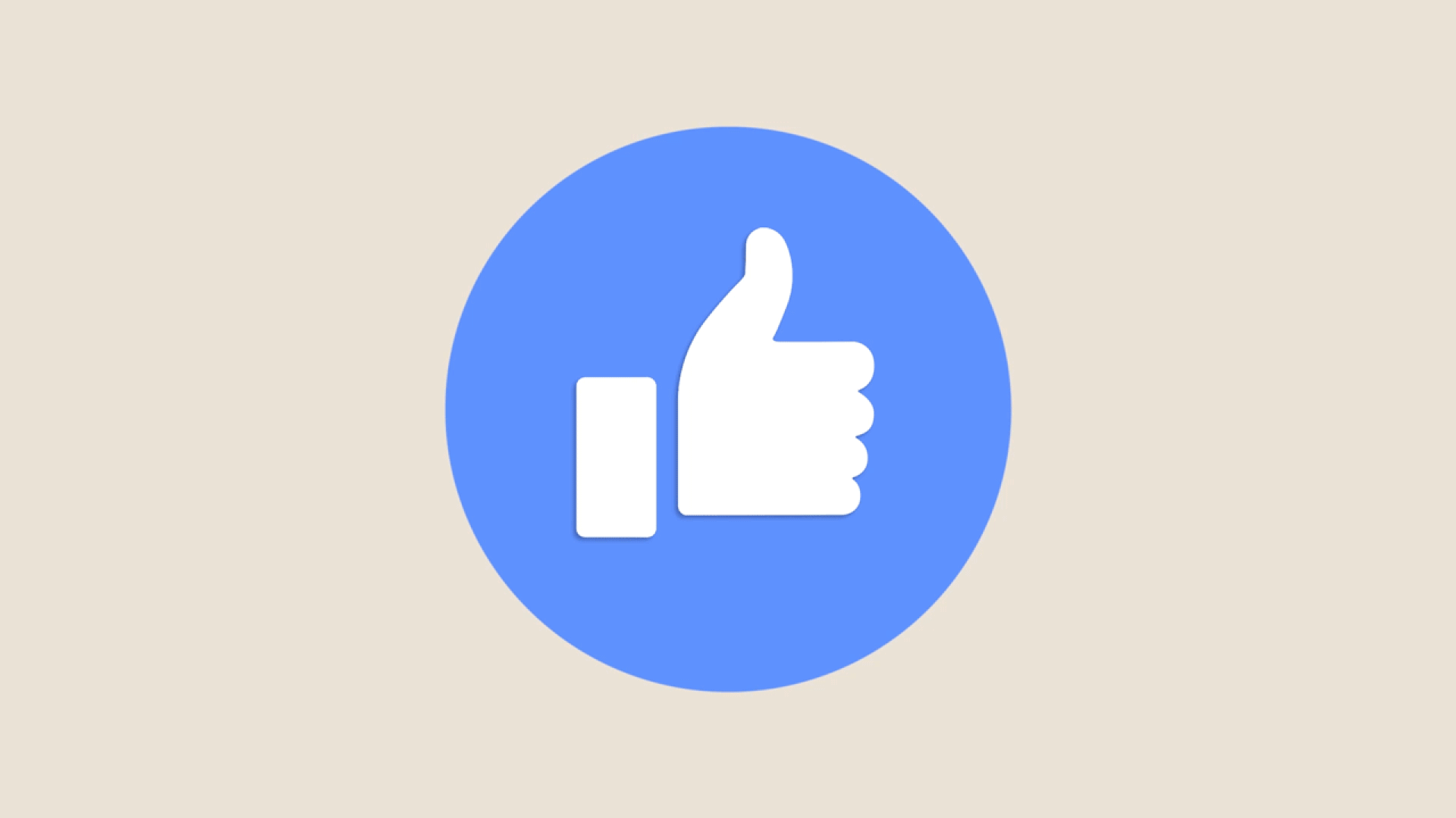 Illustration of Facebook "like" button falling down