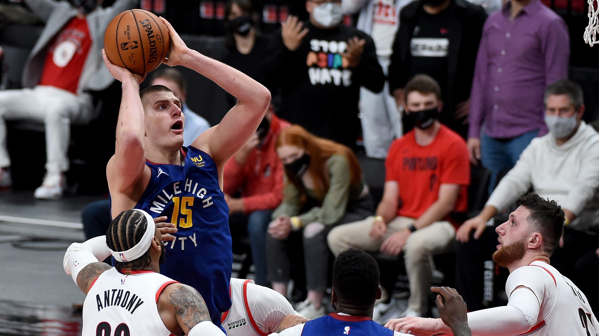 A shot from Nikola Jokic that you missed on TV in Game 3 of the NBA playoffs. 