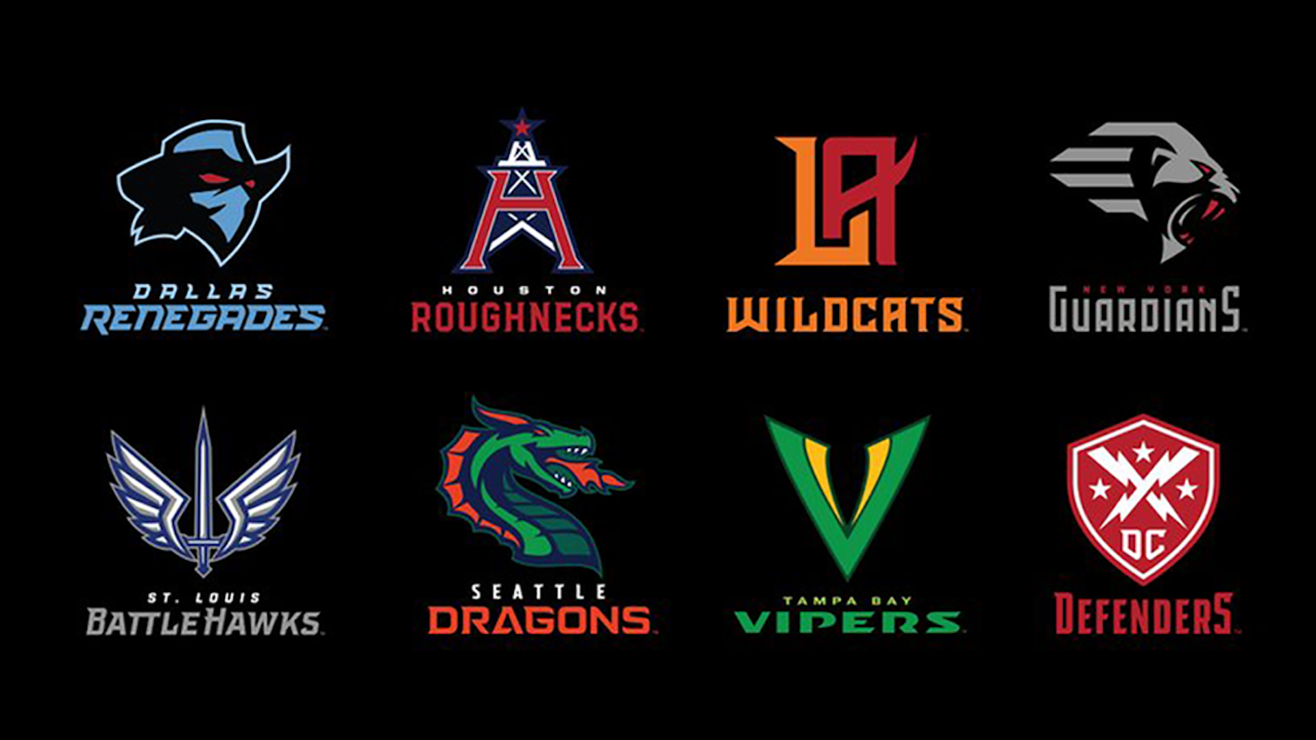 New XFL teams and logos