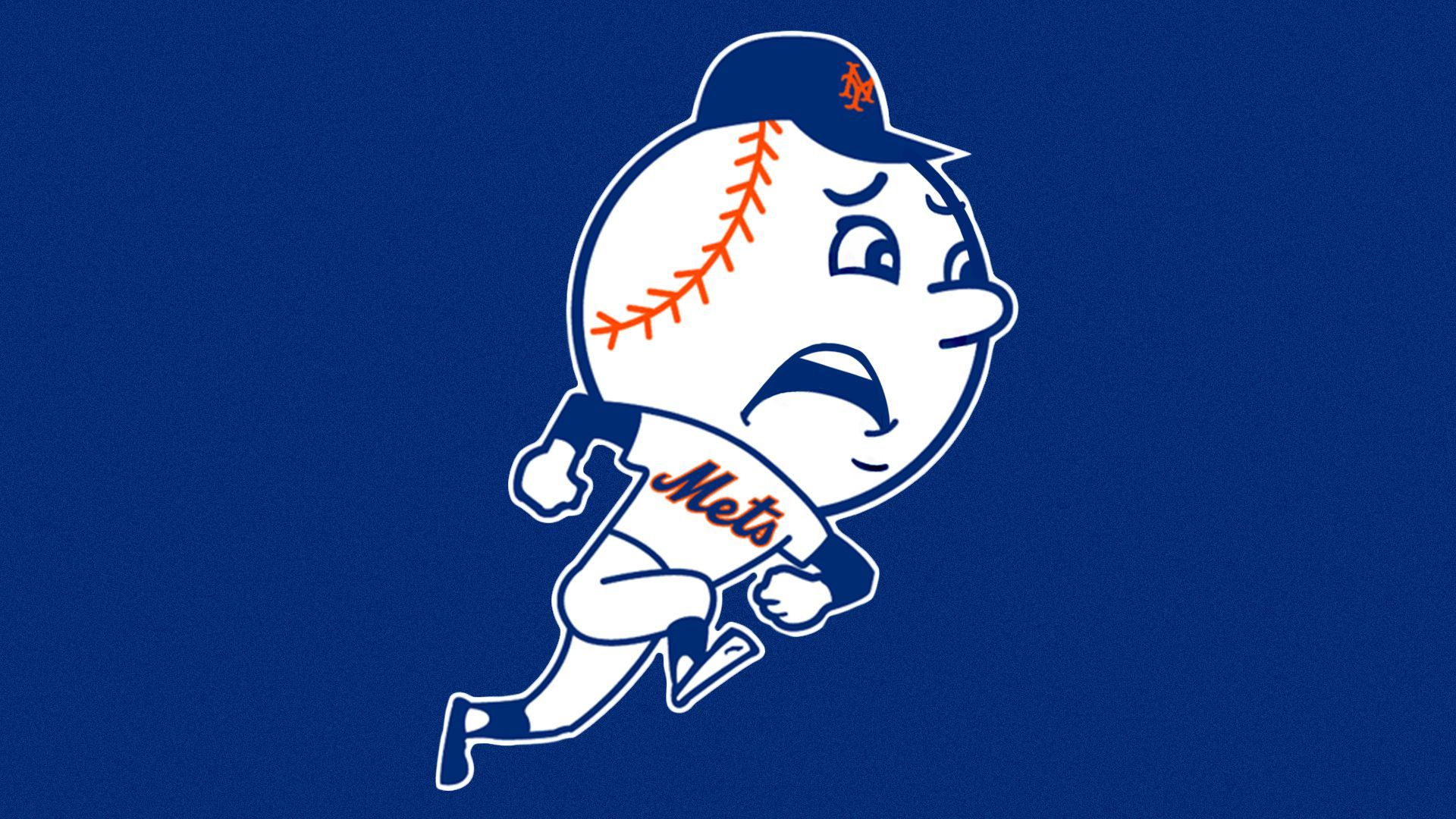Illustration of a frowning Mr. Met.