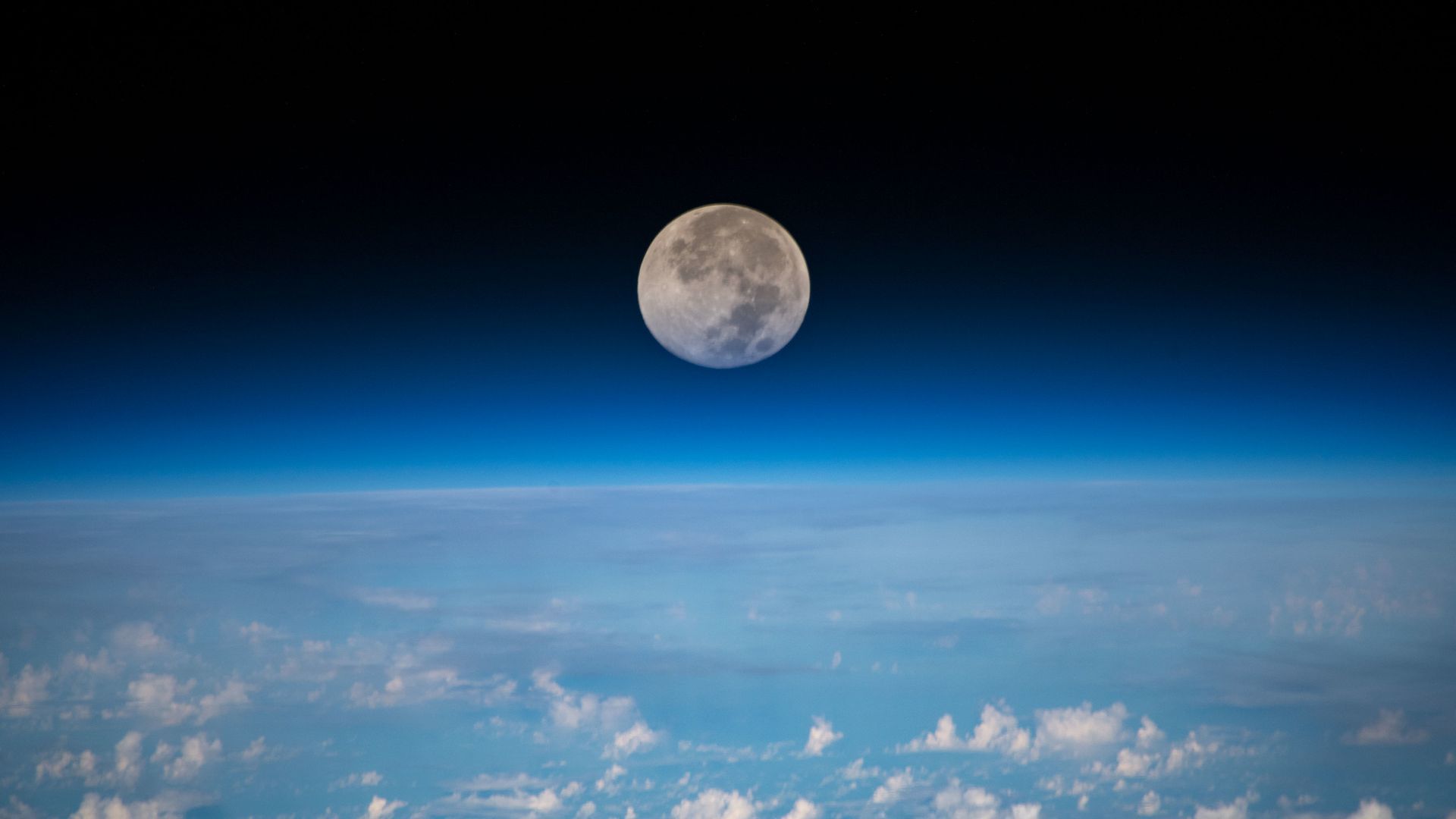 The Moon seen from the International Space Station. 