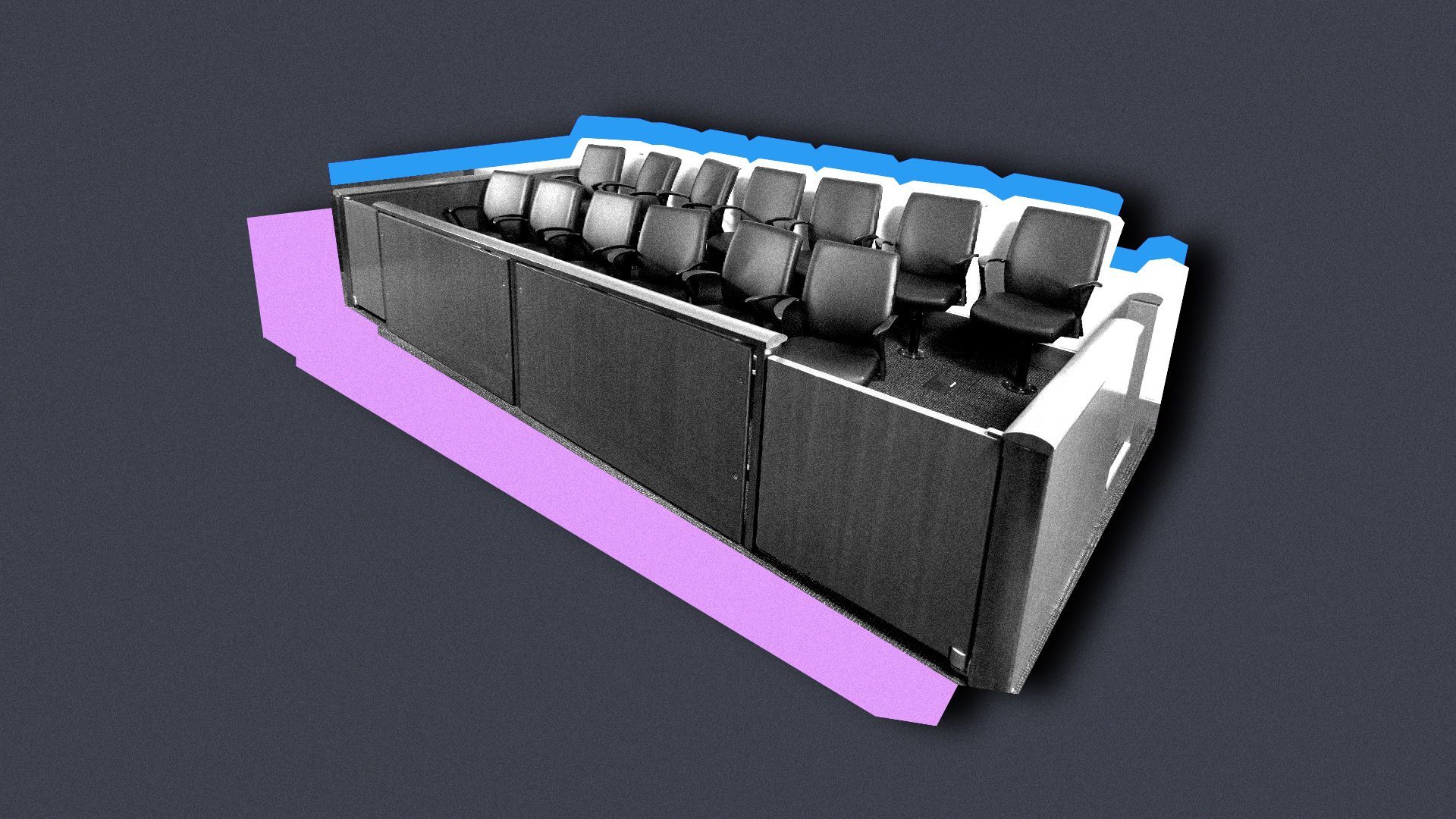 Illustration collage of a jury box