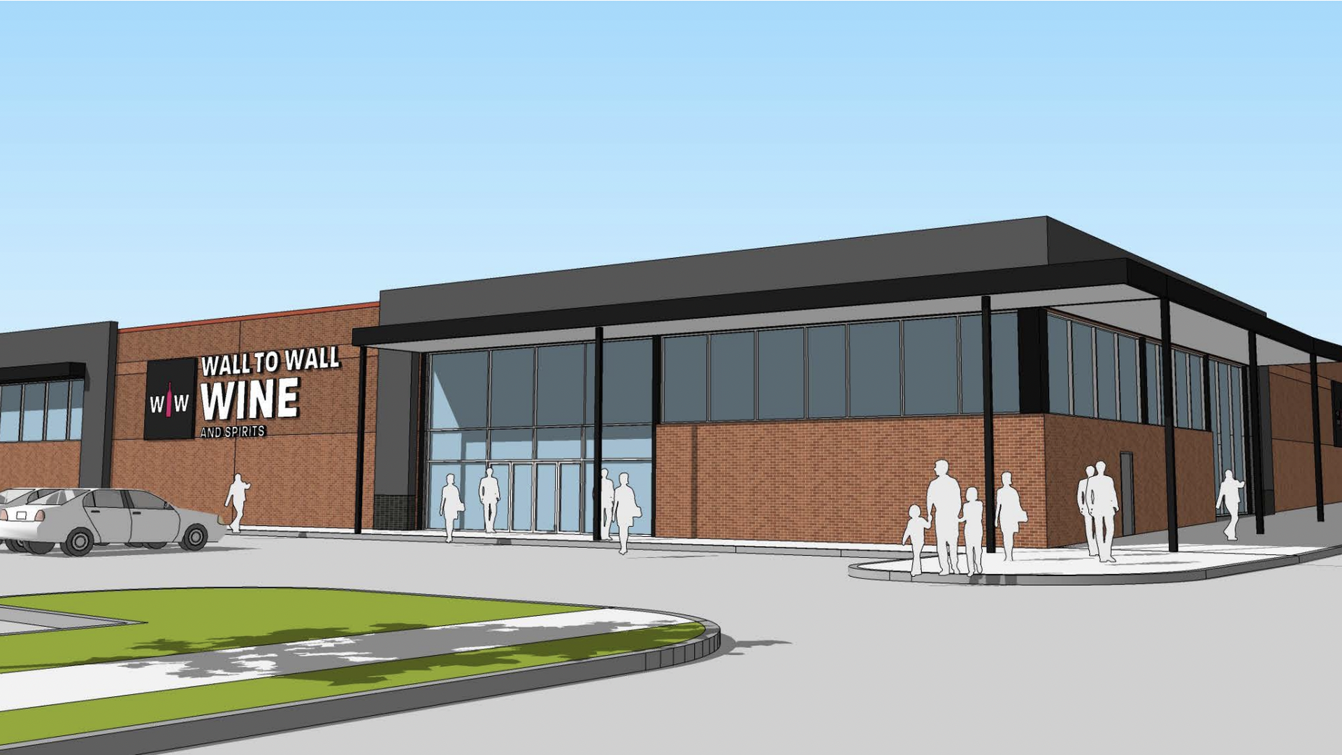 A rendering of Hy-Vee's new Wall to Wall Wine and Spirits concept store.