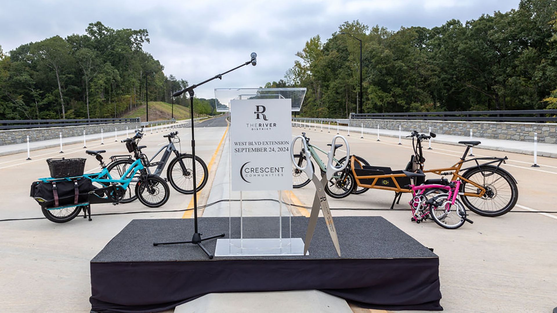 Stage in front of a road