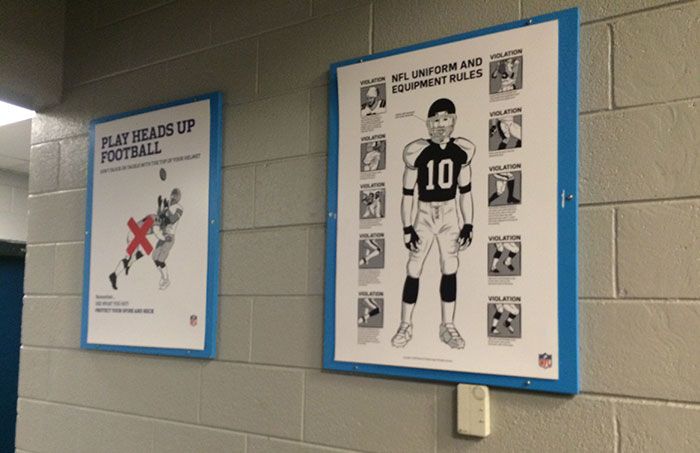 NFL equipment rules sign