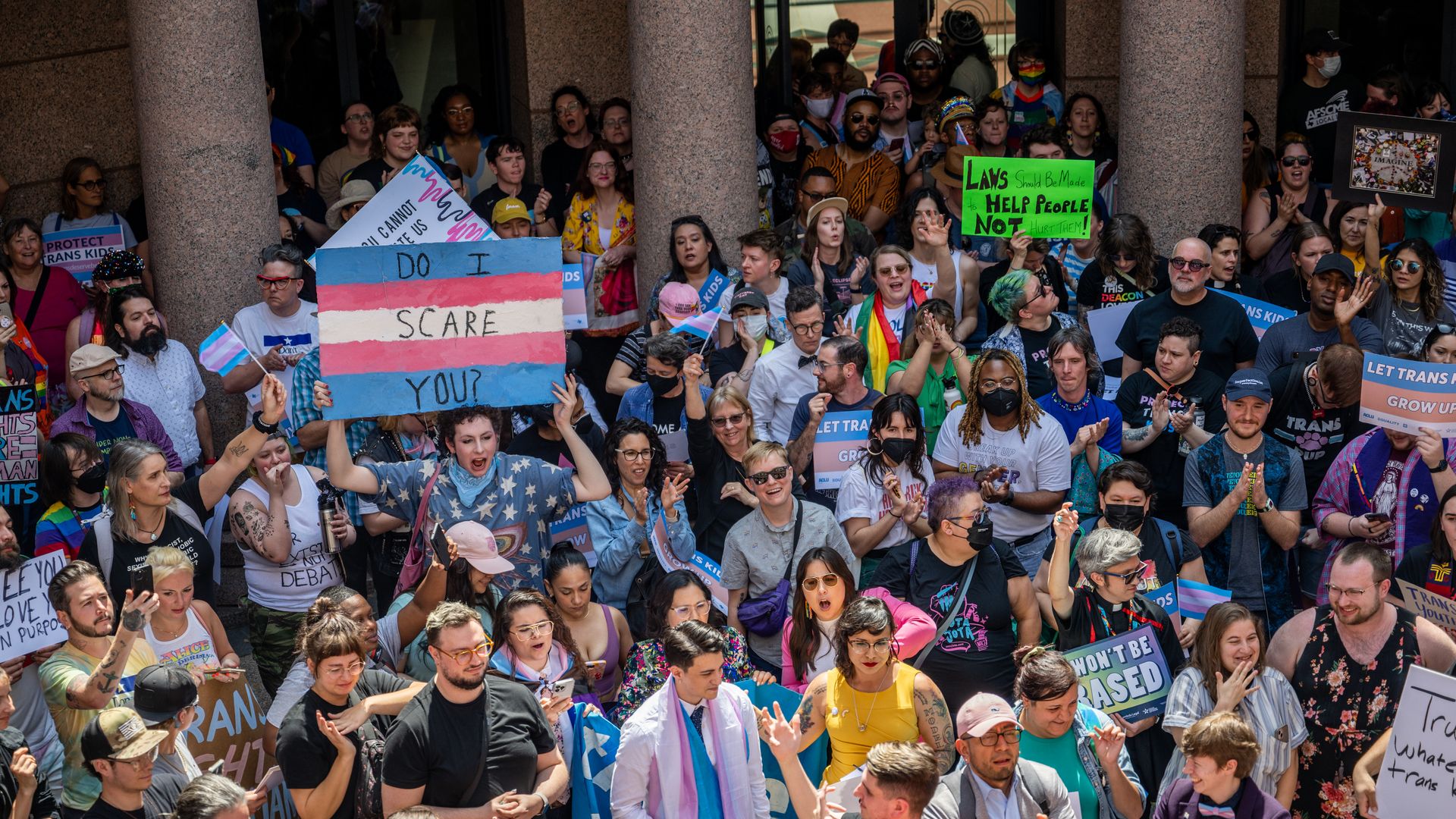 People protest bills HB 1686 and SB 14 during a 'Fight For Our Lives' rally at the Texas State Capitol on March 27, 2023 in Austin, Texas.