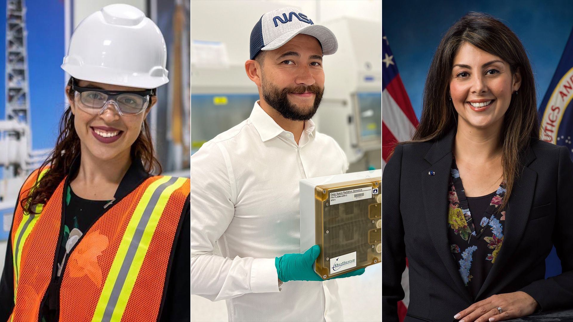 From left: Ivette Aponte, Luis Zea, and Diana Trujillo, of NASA. Photos courtesy of NASA
