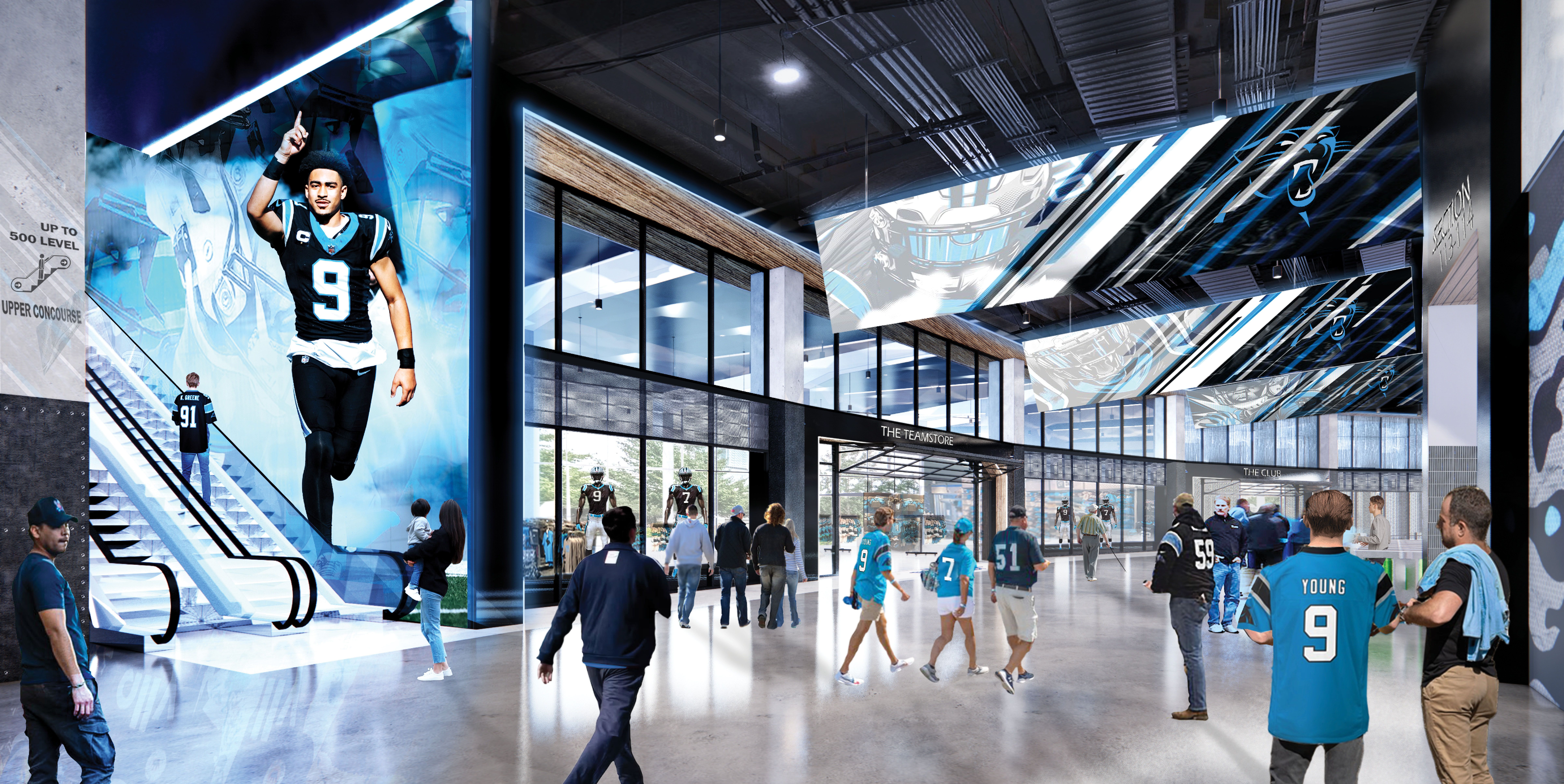 Bank of America Stadium renovated concourse.