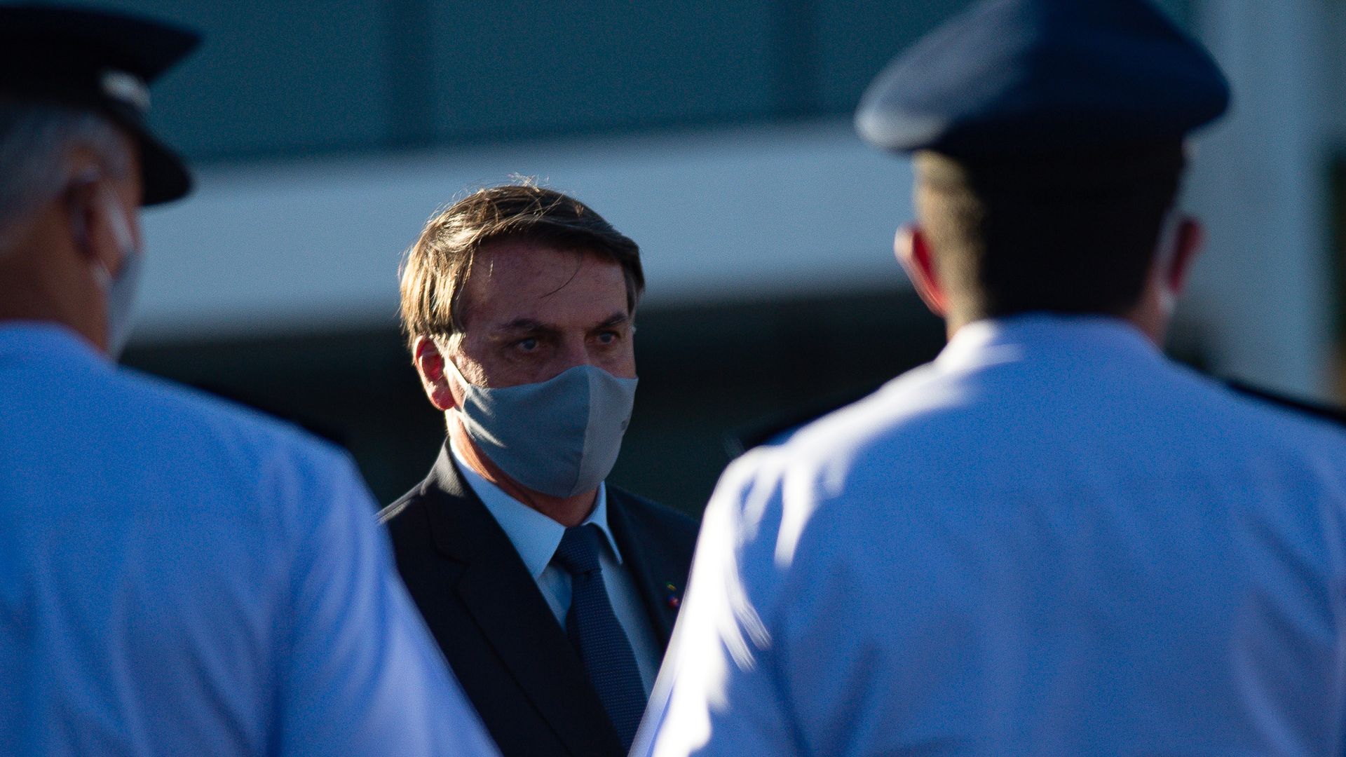 Bolsonaro wears a face mask