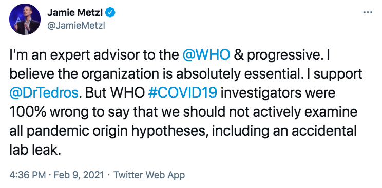 Screenshot of a tweet