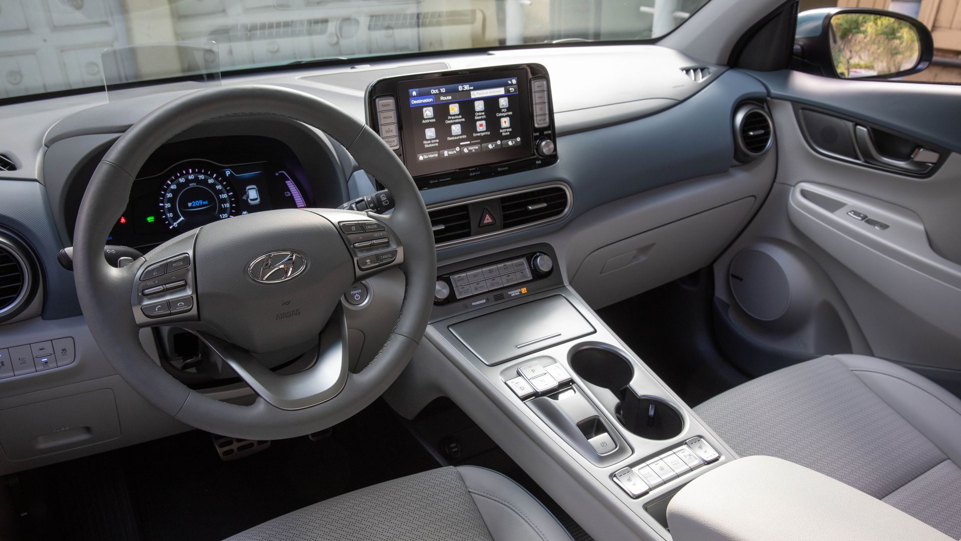 Interior of Hyundai Kona Electric crossover SUV