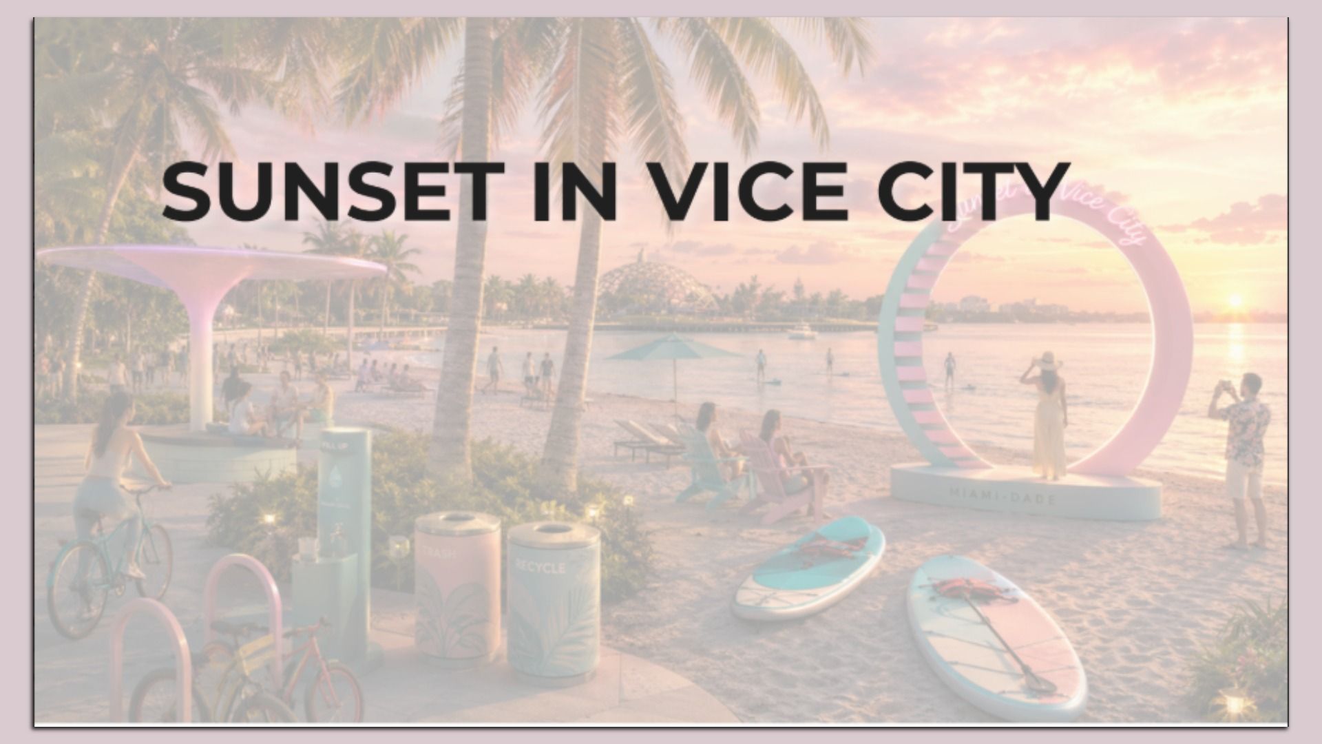 Rickenbacker Beach redesigned as a "Grand Theft Auto" location. Rendering: Courtesy of Miami-Dade County