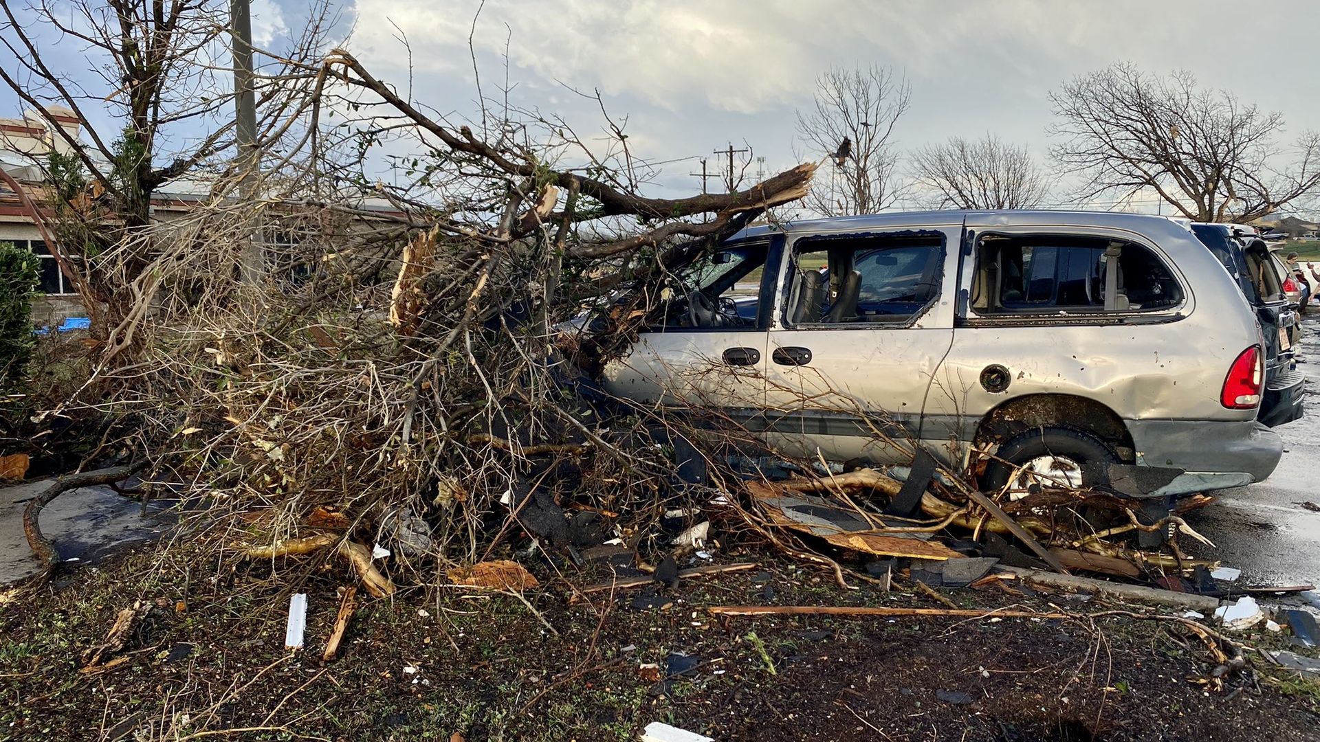 The scene at the Clay Madsen Recreation Center in Texas after the tornado.