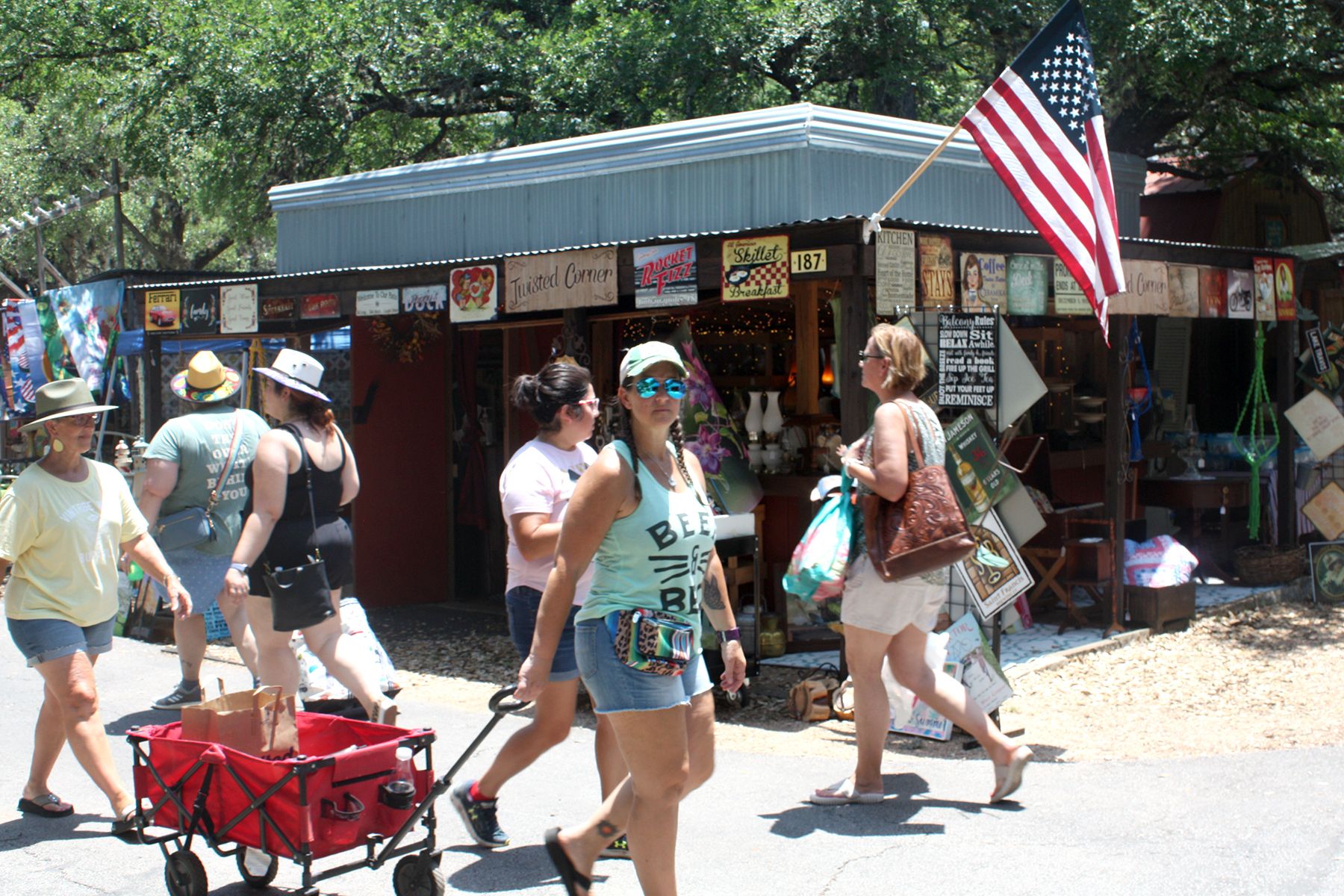 people shop at Wimberley Market Days