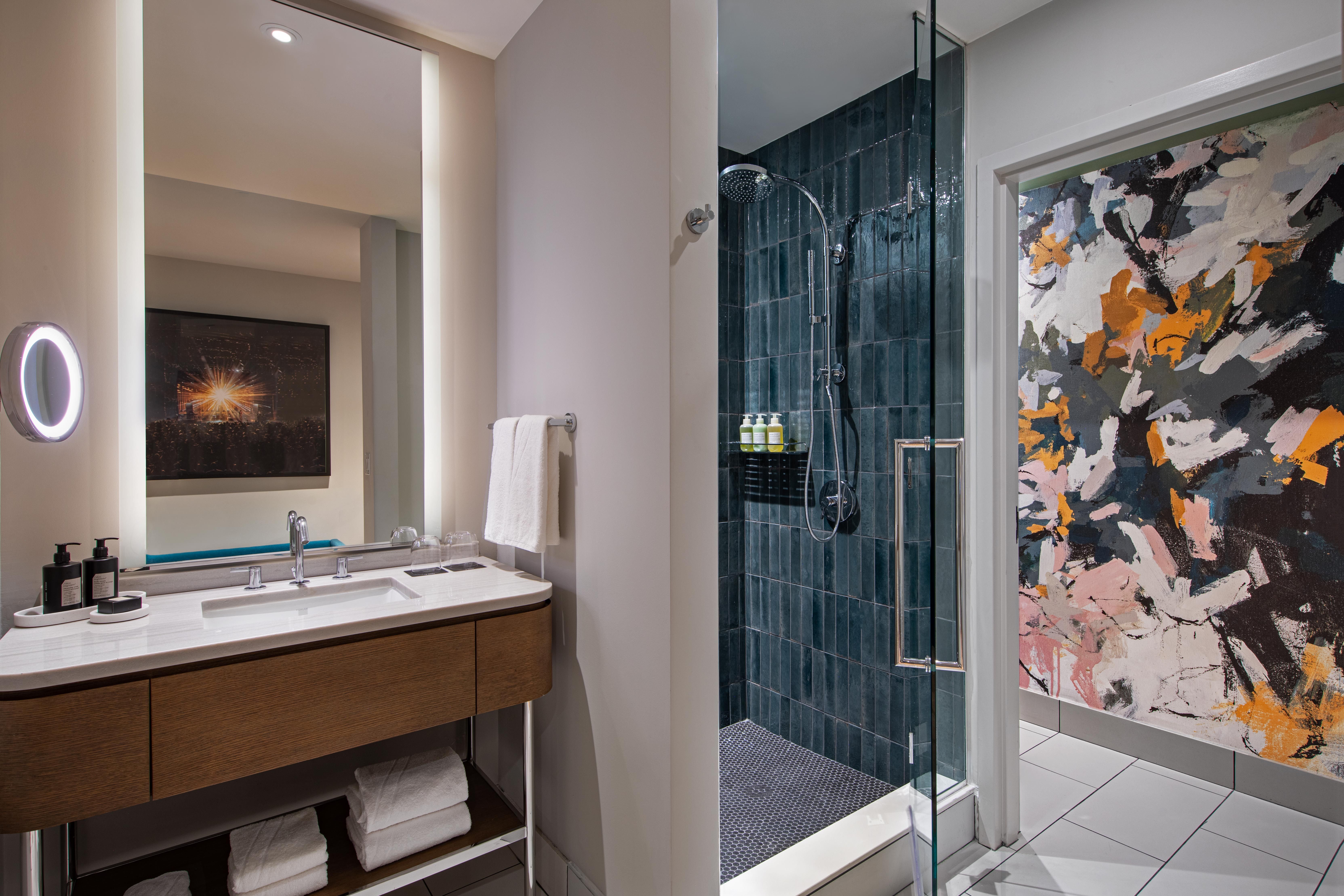 The interior of a bathroom at the W.