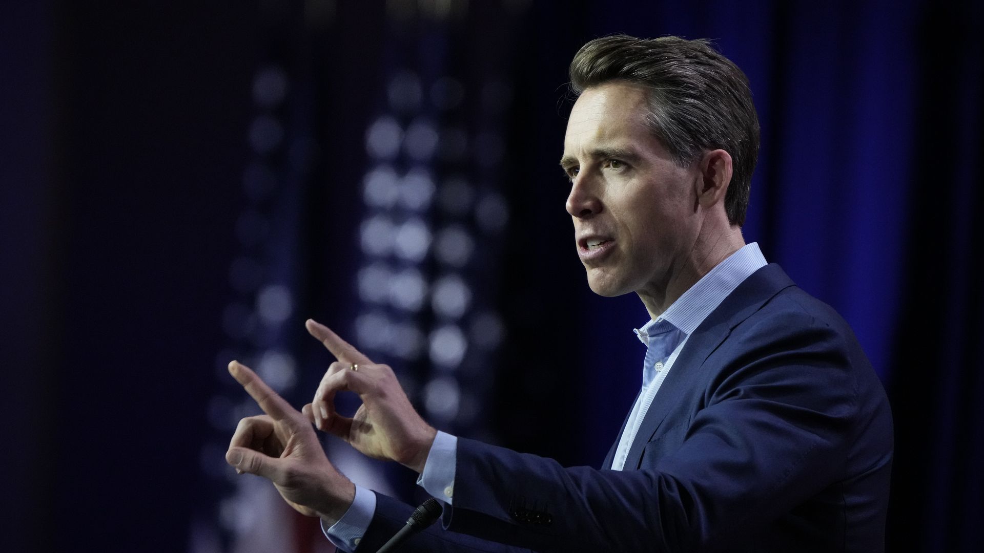 Sen. Josh Hawley (R-MO) delivers remarks at the Faith and Freedom Road to Majority conference at the Washington Hilton on June 23, 2023 in Washington, DC. Former U.S. President Donald Trump will deliver the keynote address at tomorrow evening's "Patriot Gala" dinner