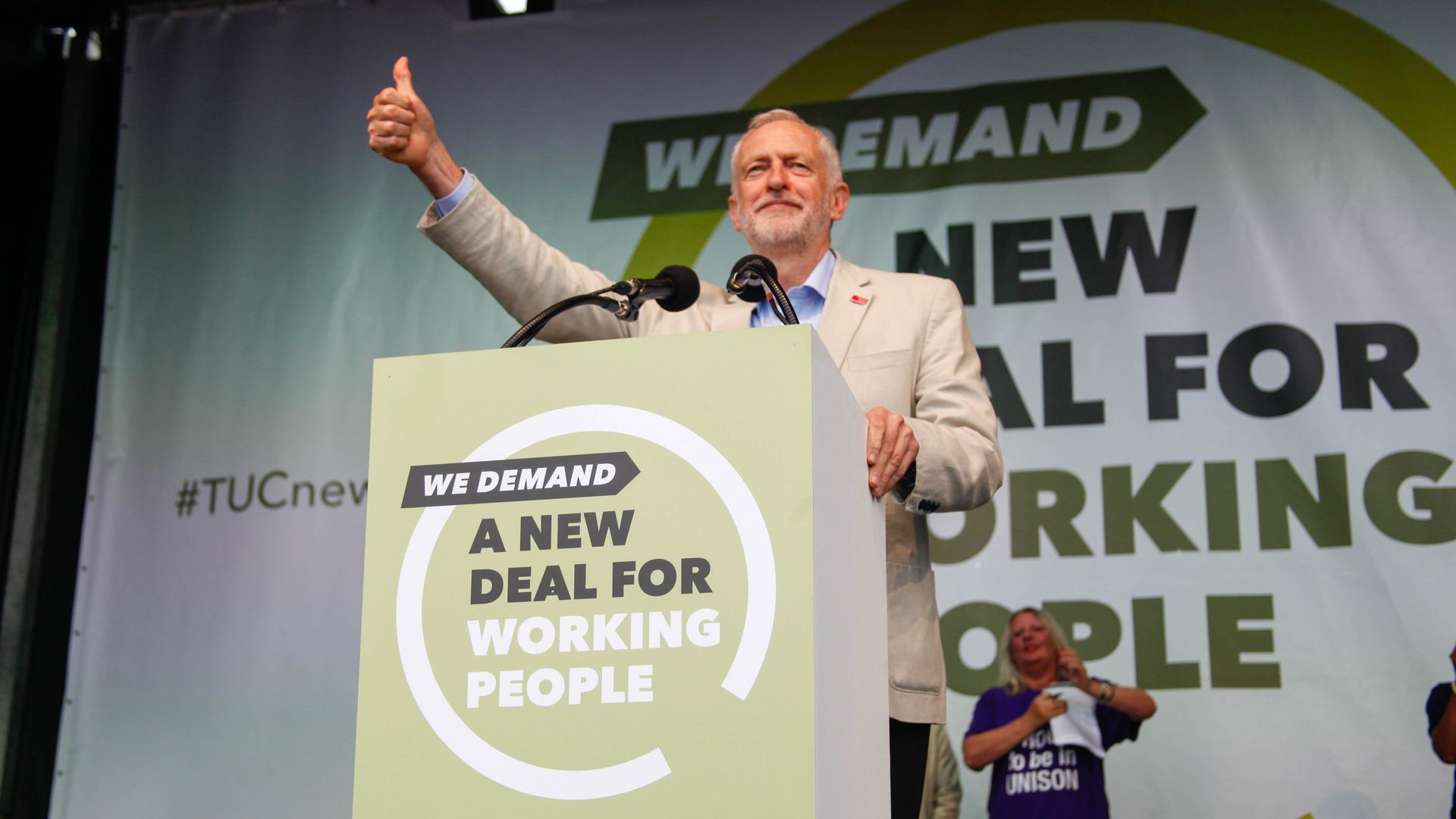 Jeremy Corbyn giving a speech