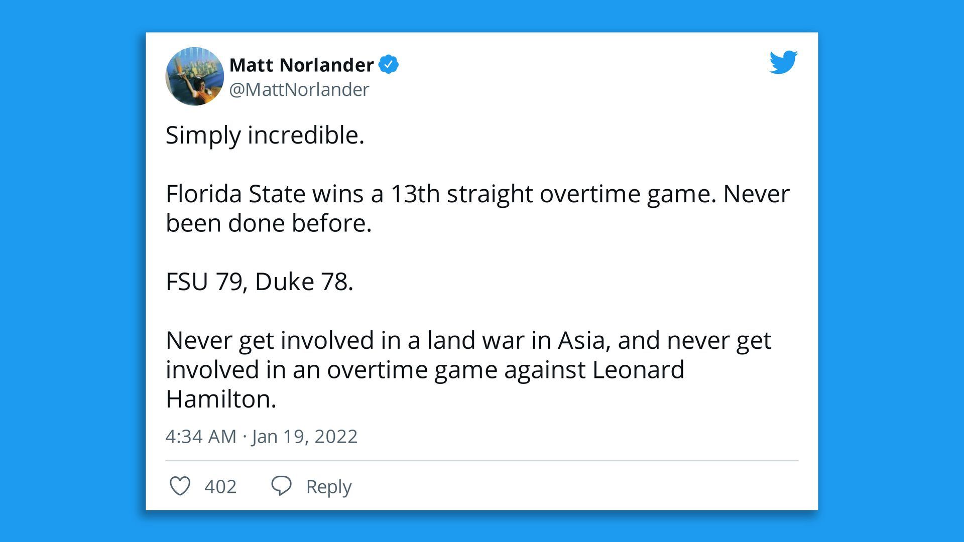 Screenshot of a tweet