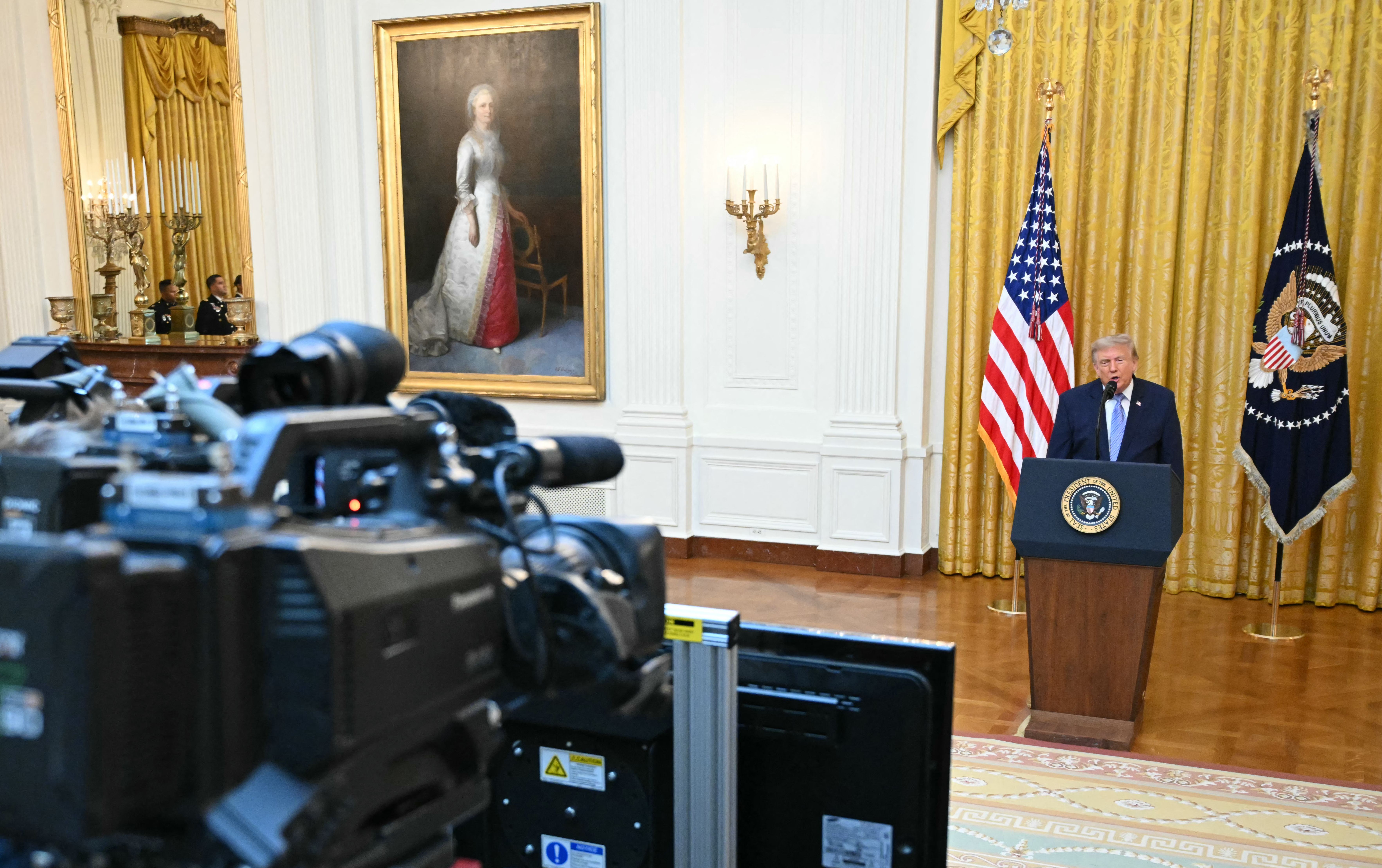 Trump delivers his speech