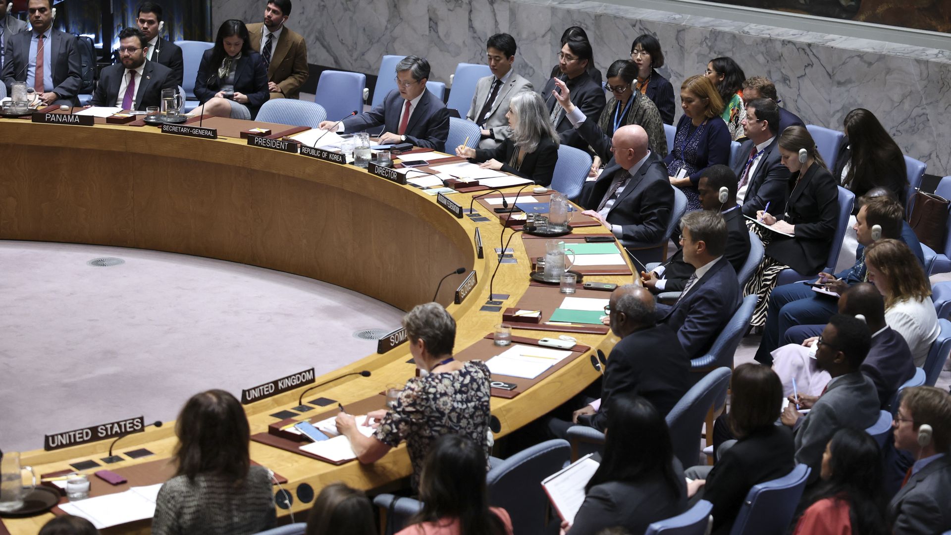 People seated around a cool circular table