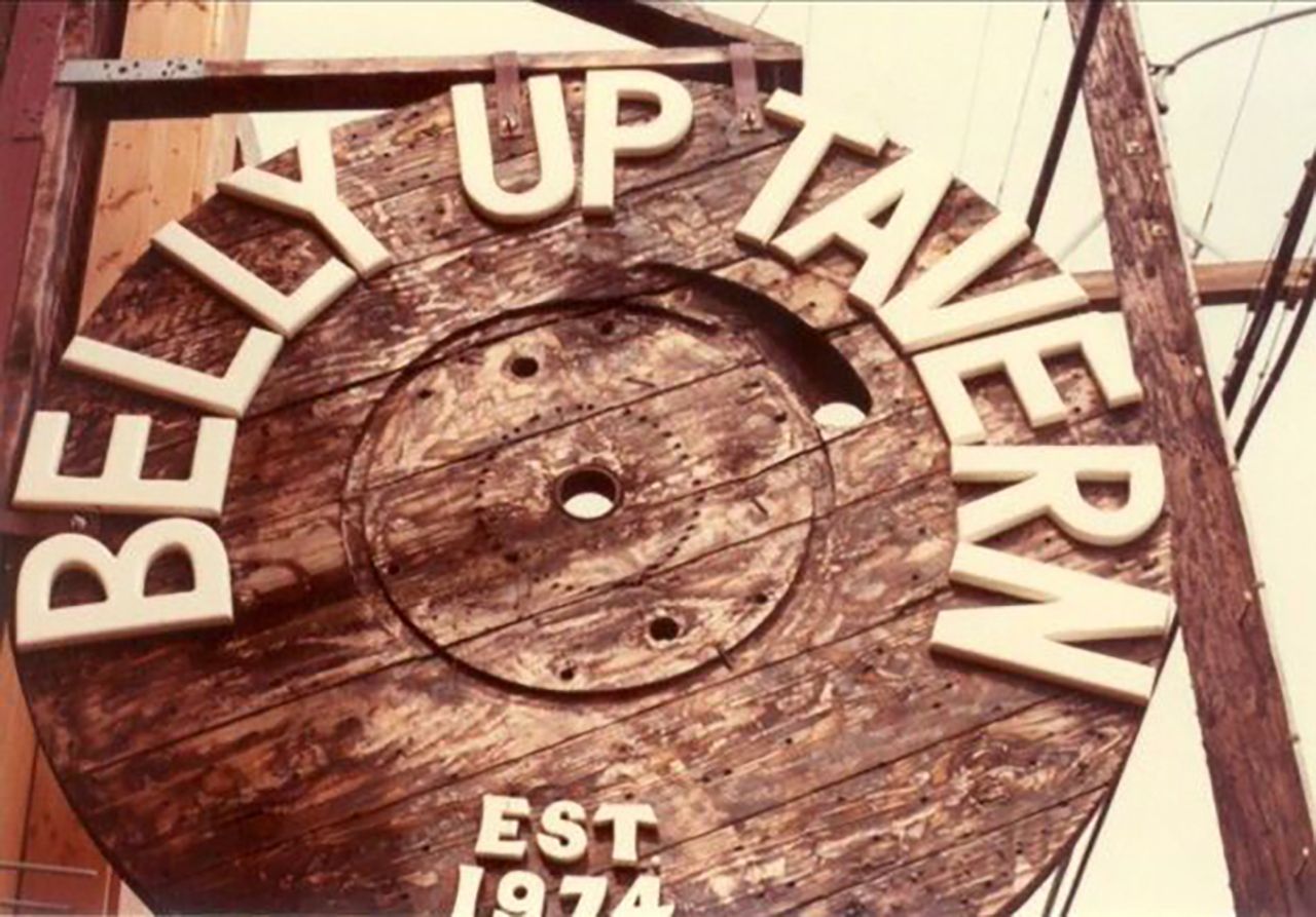 Belly Up Tavern sign from the 1970s.