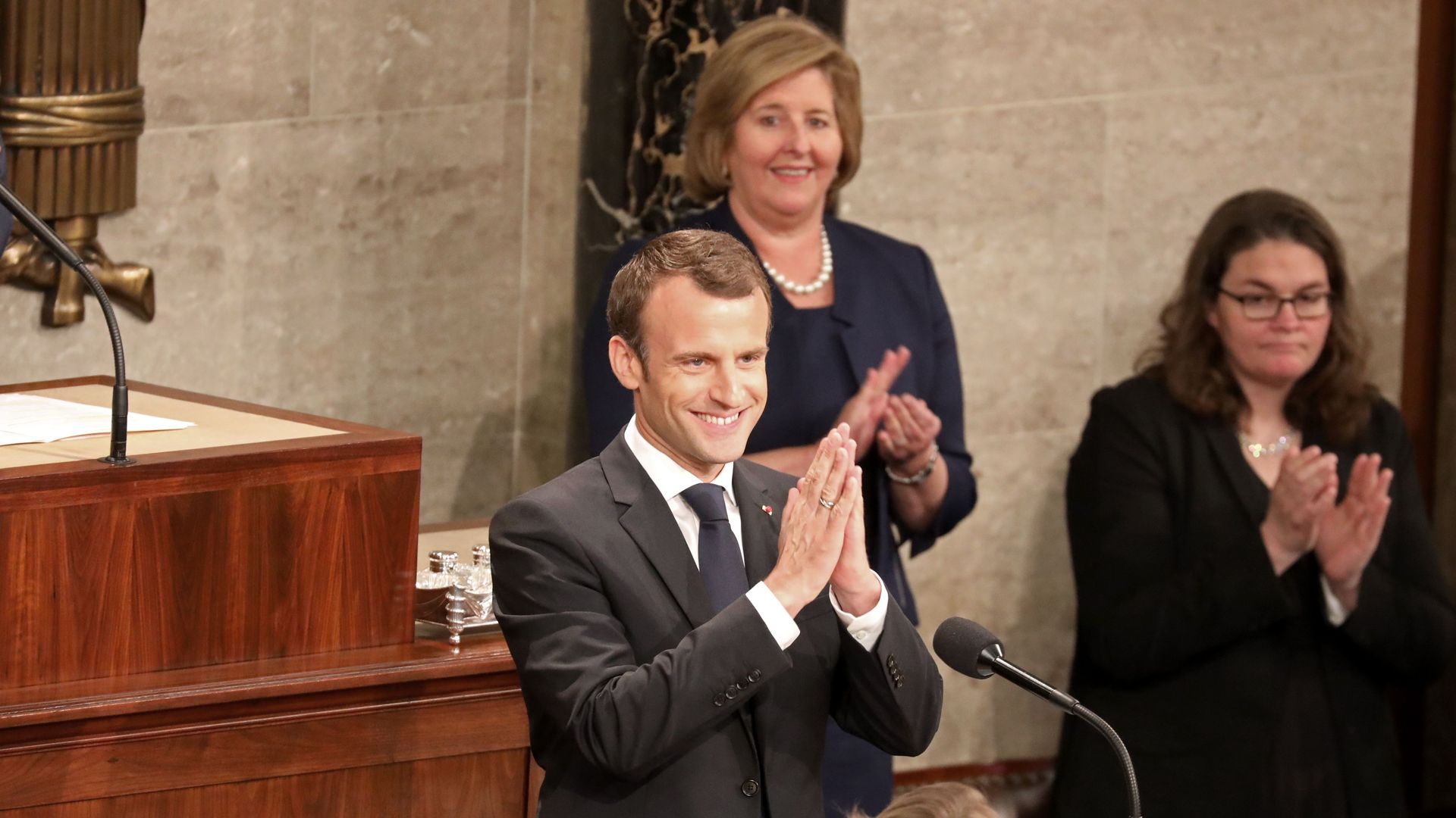 President Macron addressing a joint meeting of Congress on April 25, 2018. 