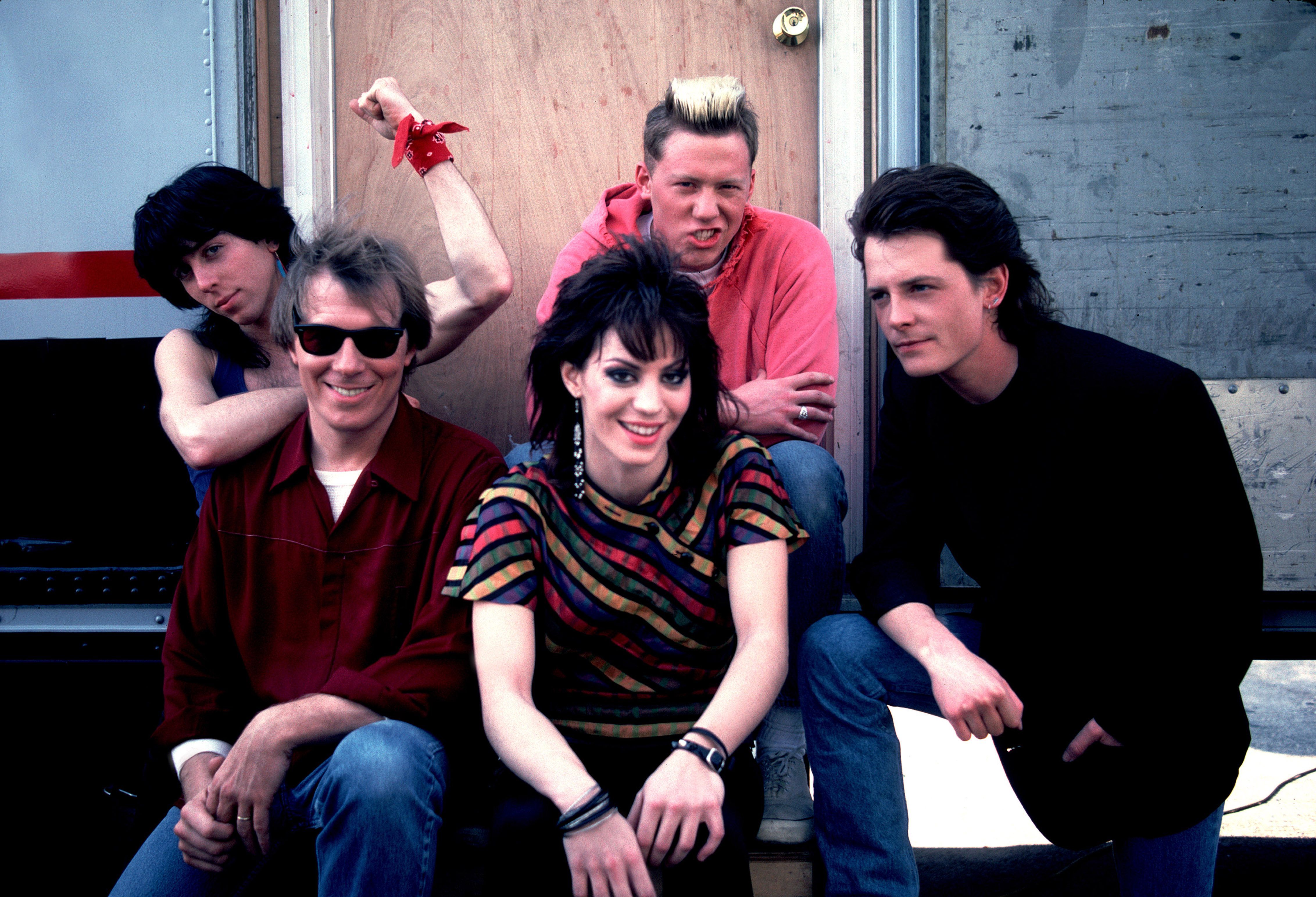 Joan Jett, Michael J. Fox and the cast of "Light of Day." 