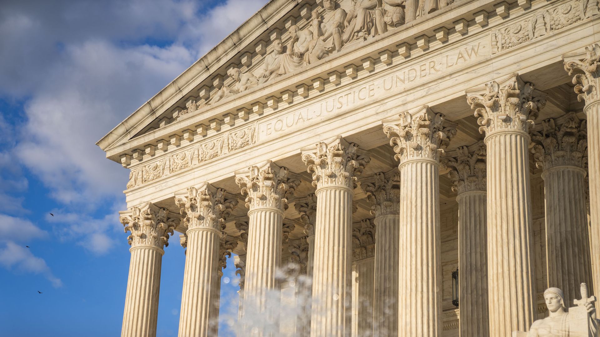 Sunset at the Supreme Court in Washington, DC, on August 21, 2024. (Photo by Allison Robbert/The Washington Post via Getty Images)