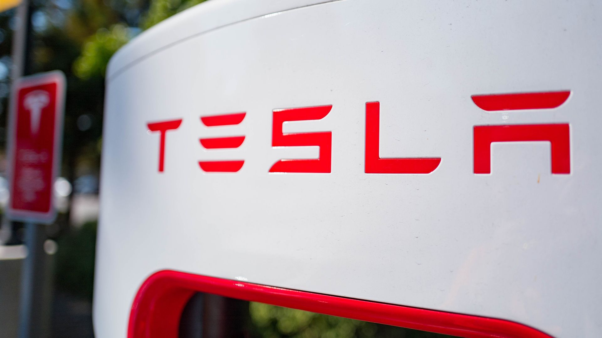 The Tesla logo.