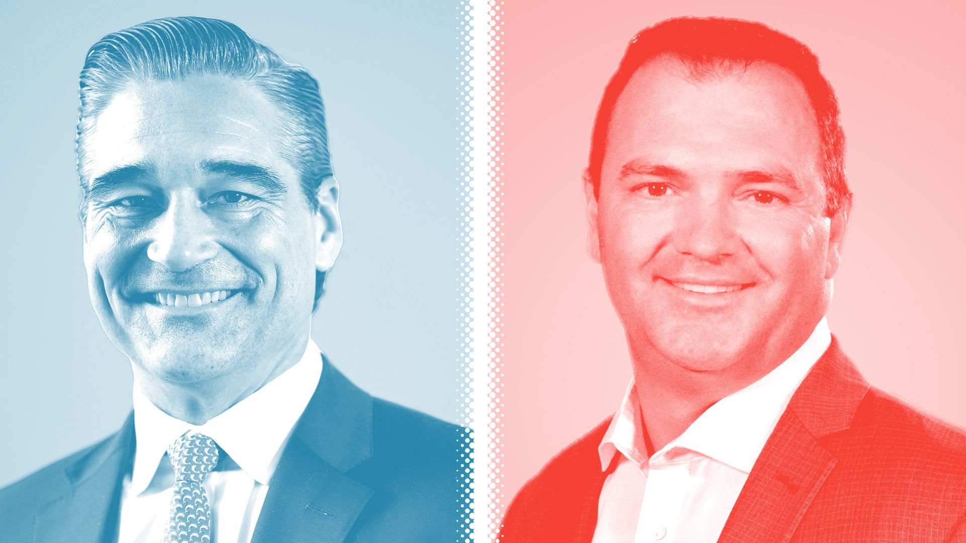 Photo illustration of Sean Teare and Dan Simons.