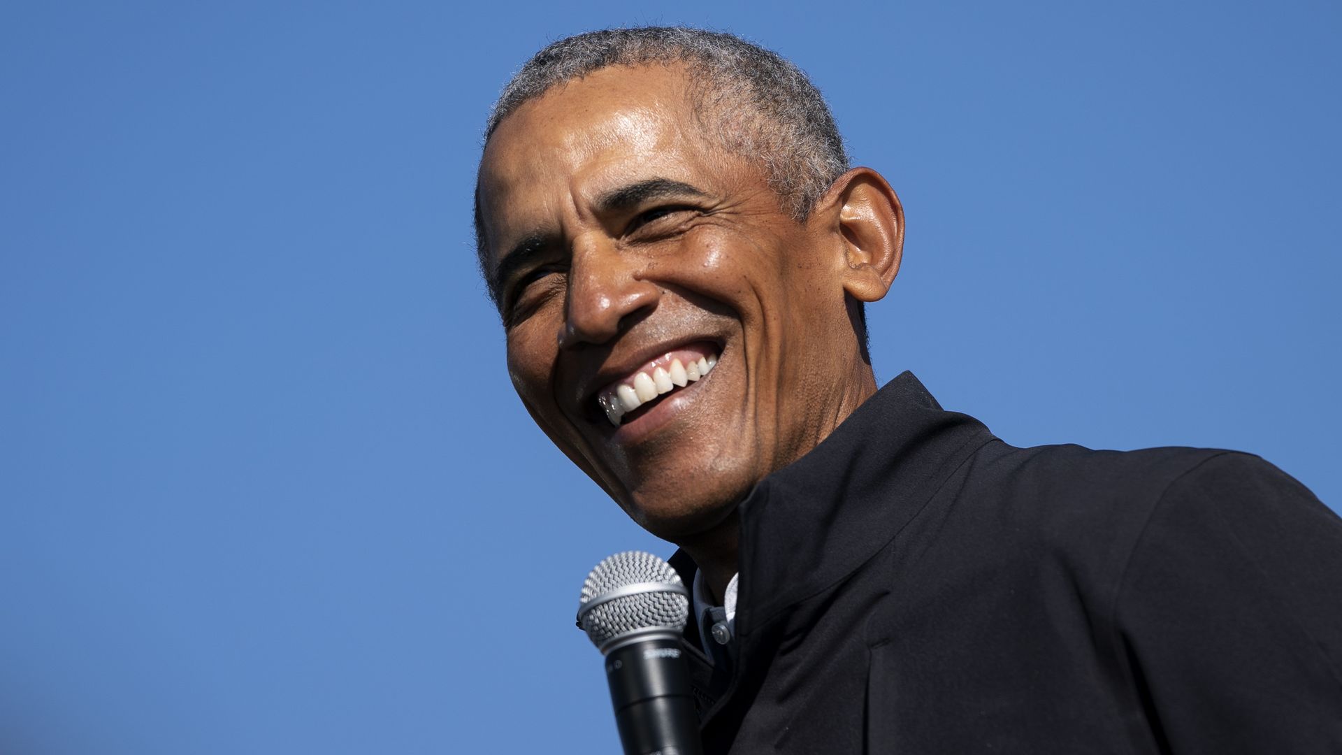 President Barack Obama speaks during a rally for then-Democratic presidential nominee Joe Biden at Northwestern High School on October 31, 2020 in Flint, Michigan.
