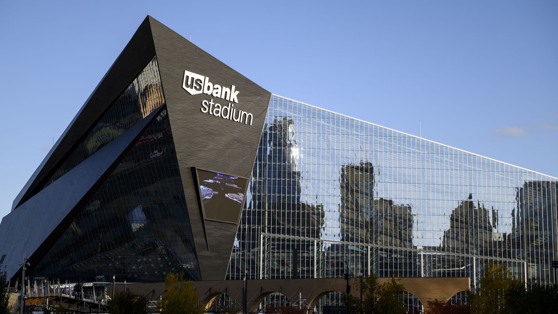 A photo of the outside of U.S. Bank Stadium