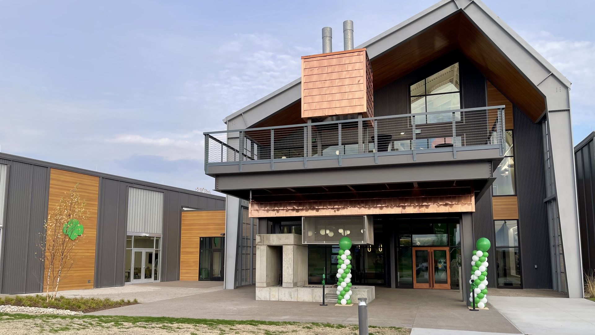 The front entrance to the AEP Foundation STEM Leadership Center for Girl Scouts of Ohio's Heartland
