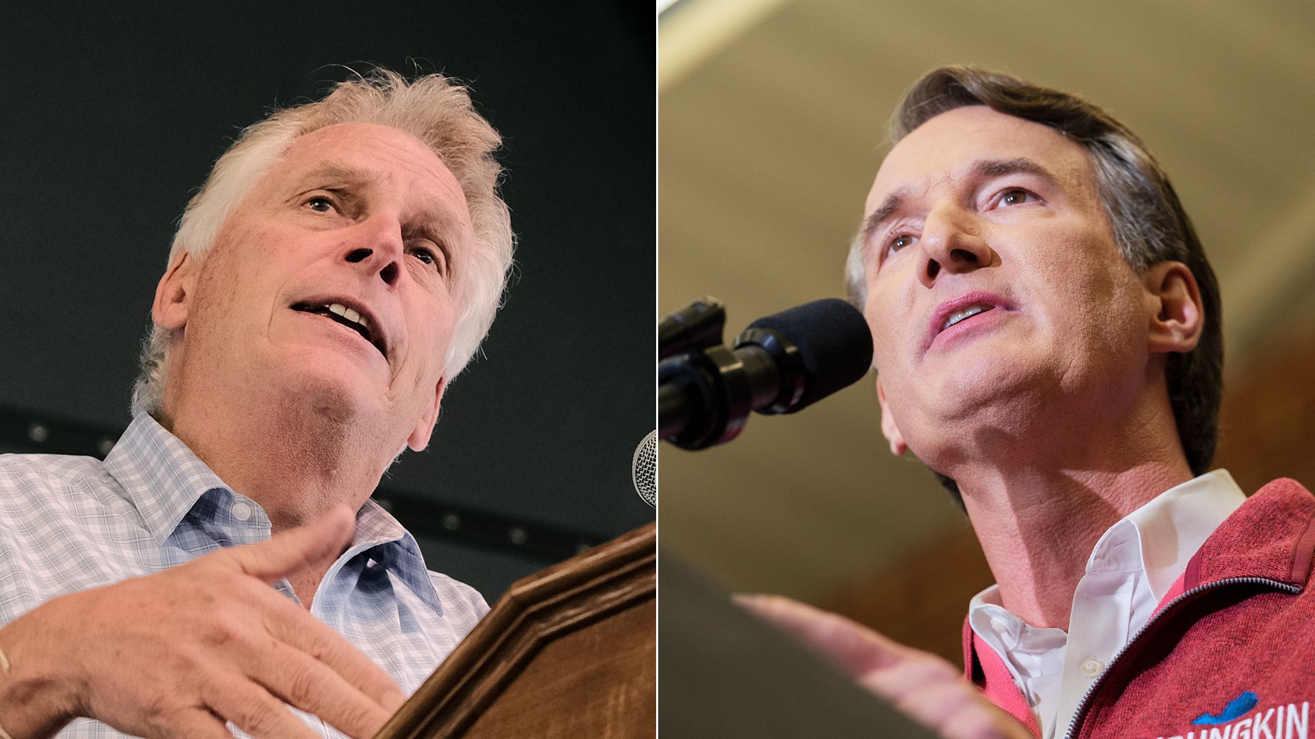 Side-by-side: Terry McAuliffe and Glenn Youngkin
