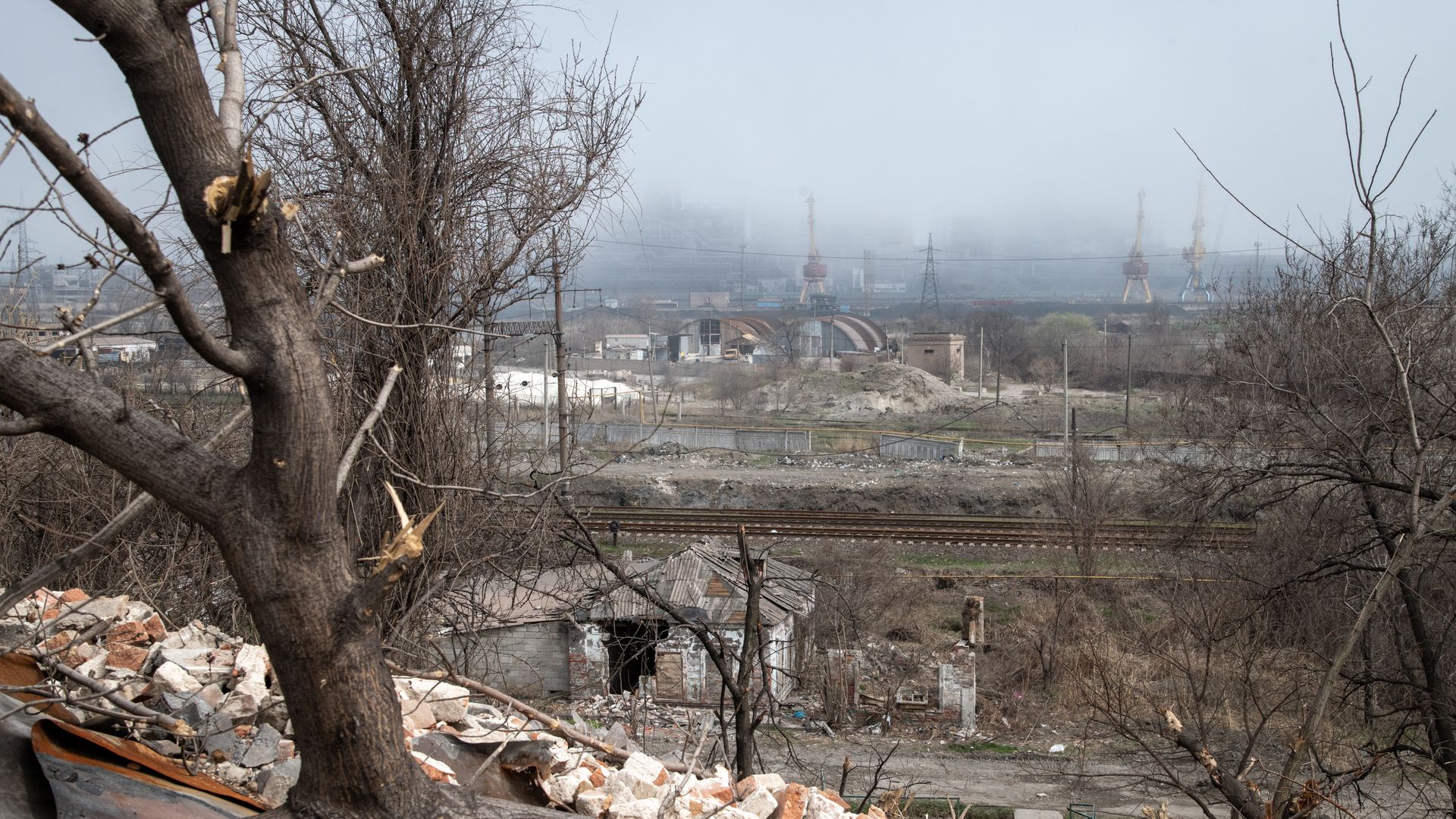 The Azovstal steel plant in Mariupol on April 9.