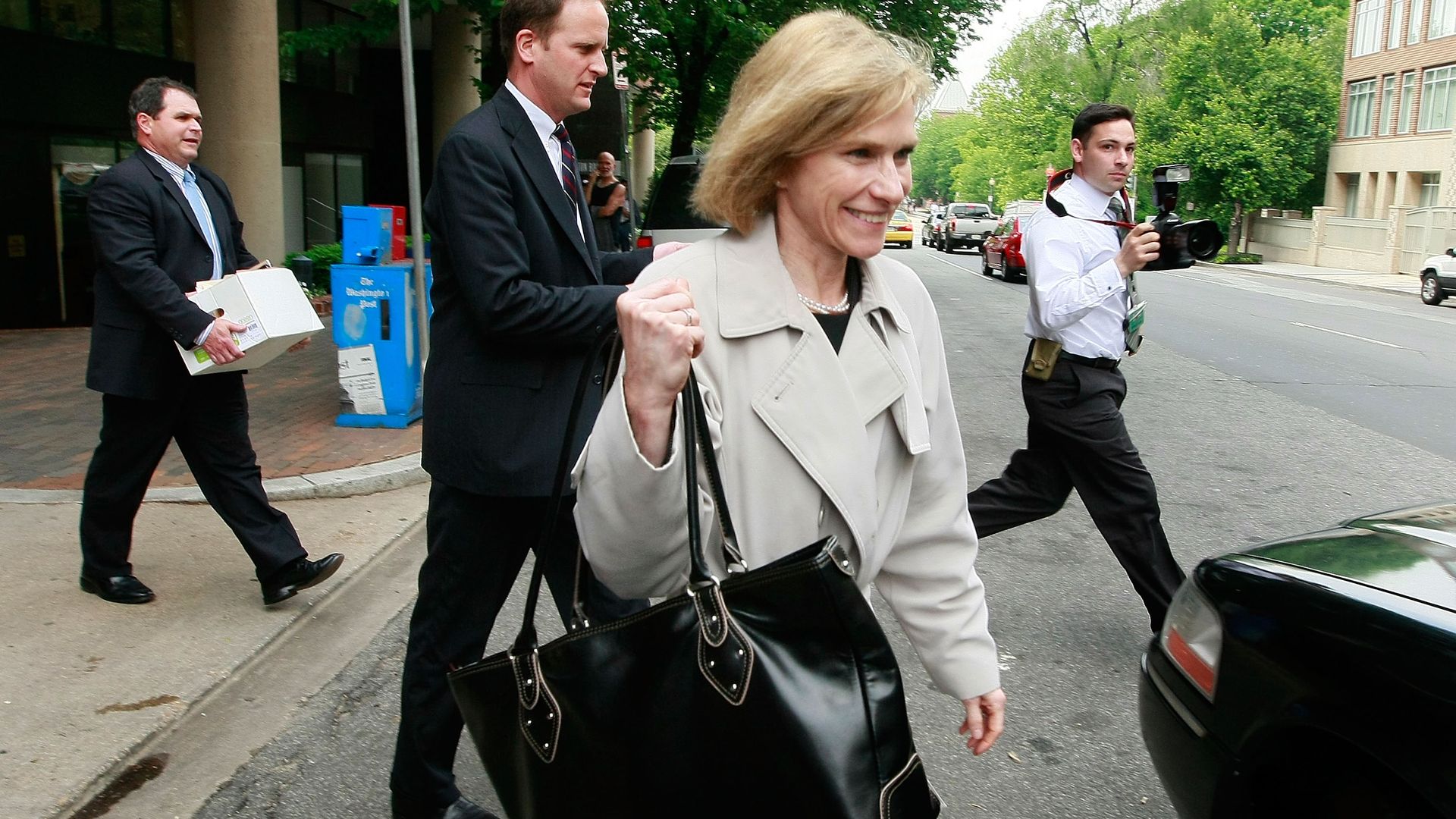 Connecticut prosecutor Nora Dannehy entering a taxi in 2009.