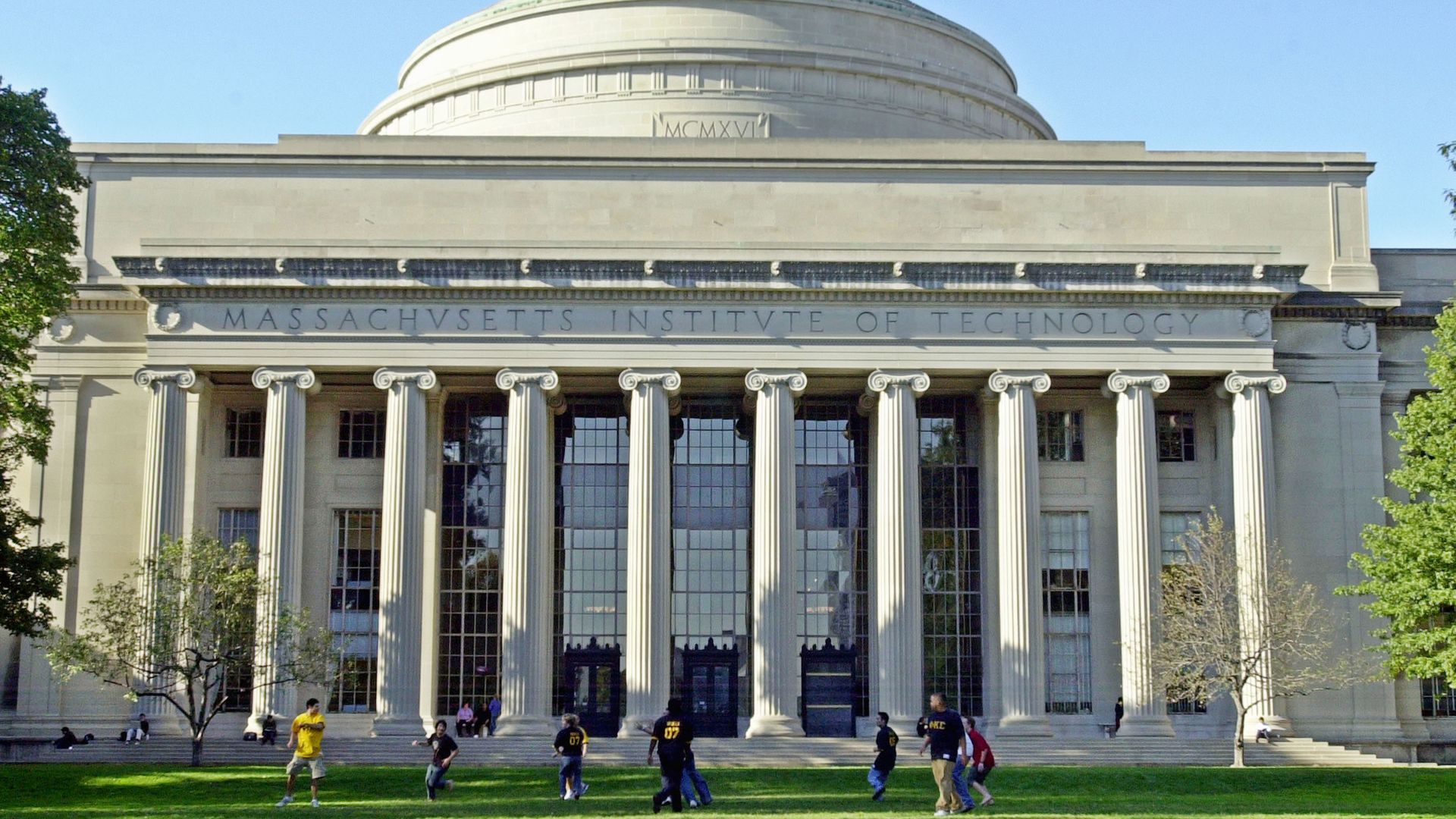 A building at MIT with columns and a dome