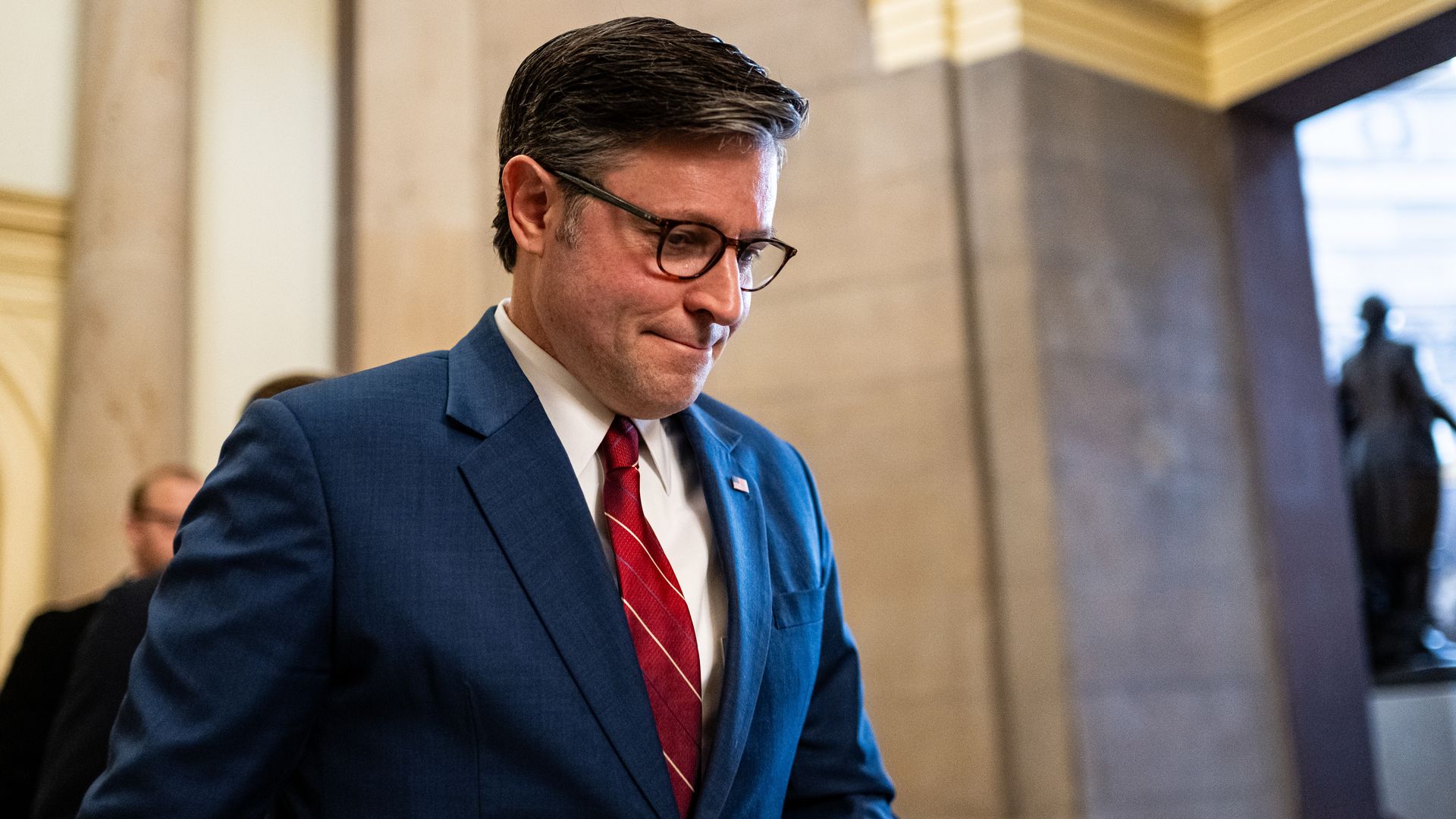 US House Speaker Mike Johnson at the US Capitol on Nov. 12.
