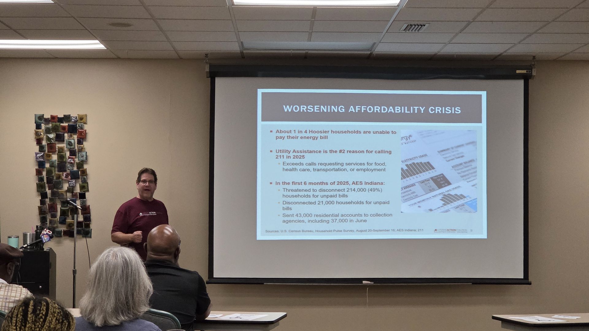 A town hall meeting about AES rate hikes