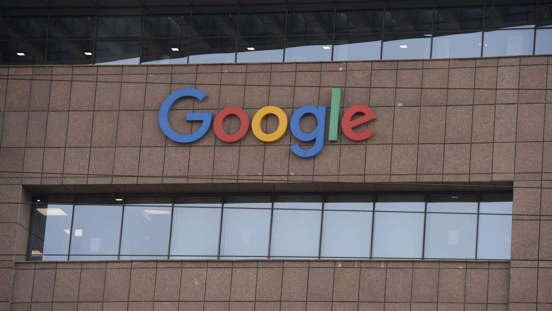 The Google logo on a building