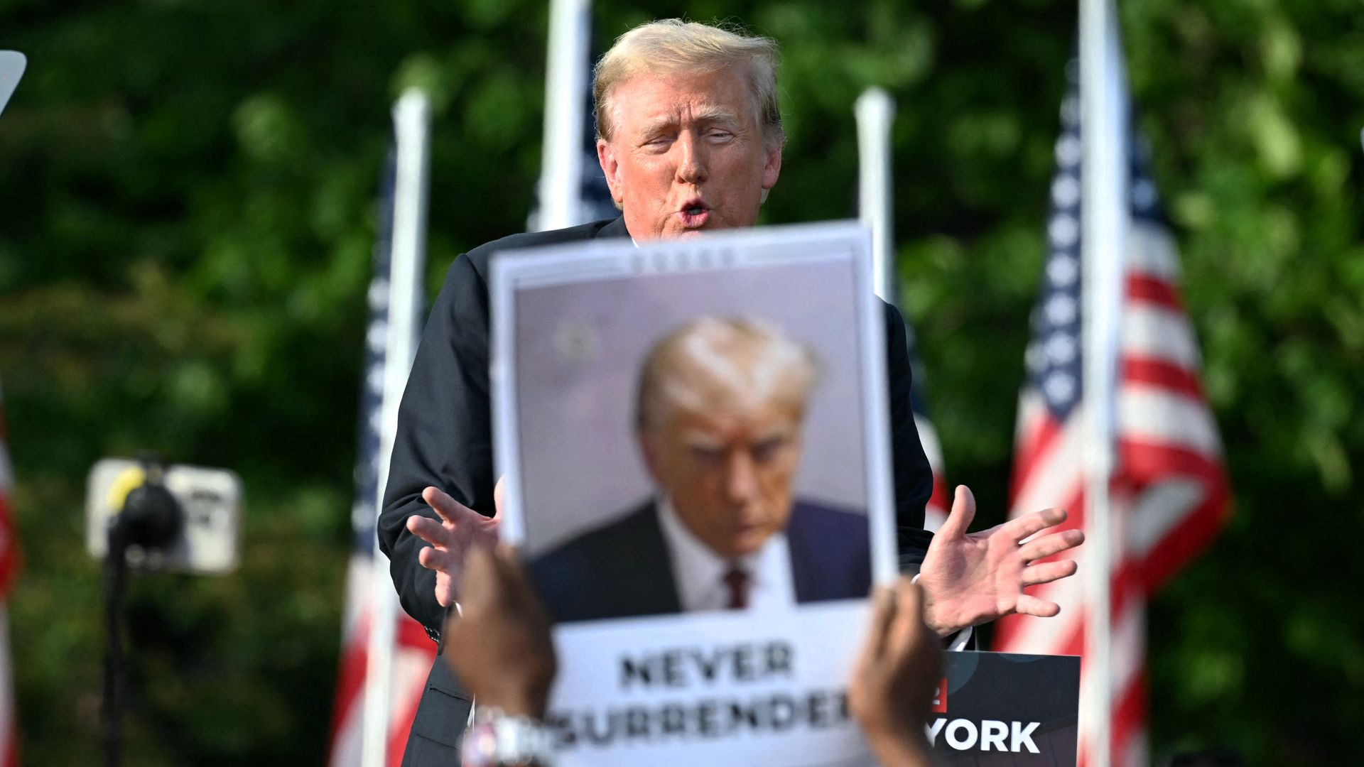 Former President Trump speaks during a campaign rally in the South Bronx in New York City on May 23, 2024.