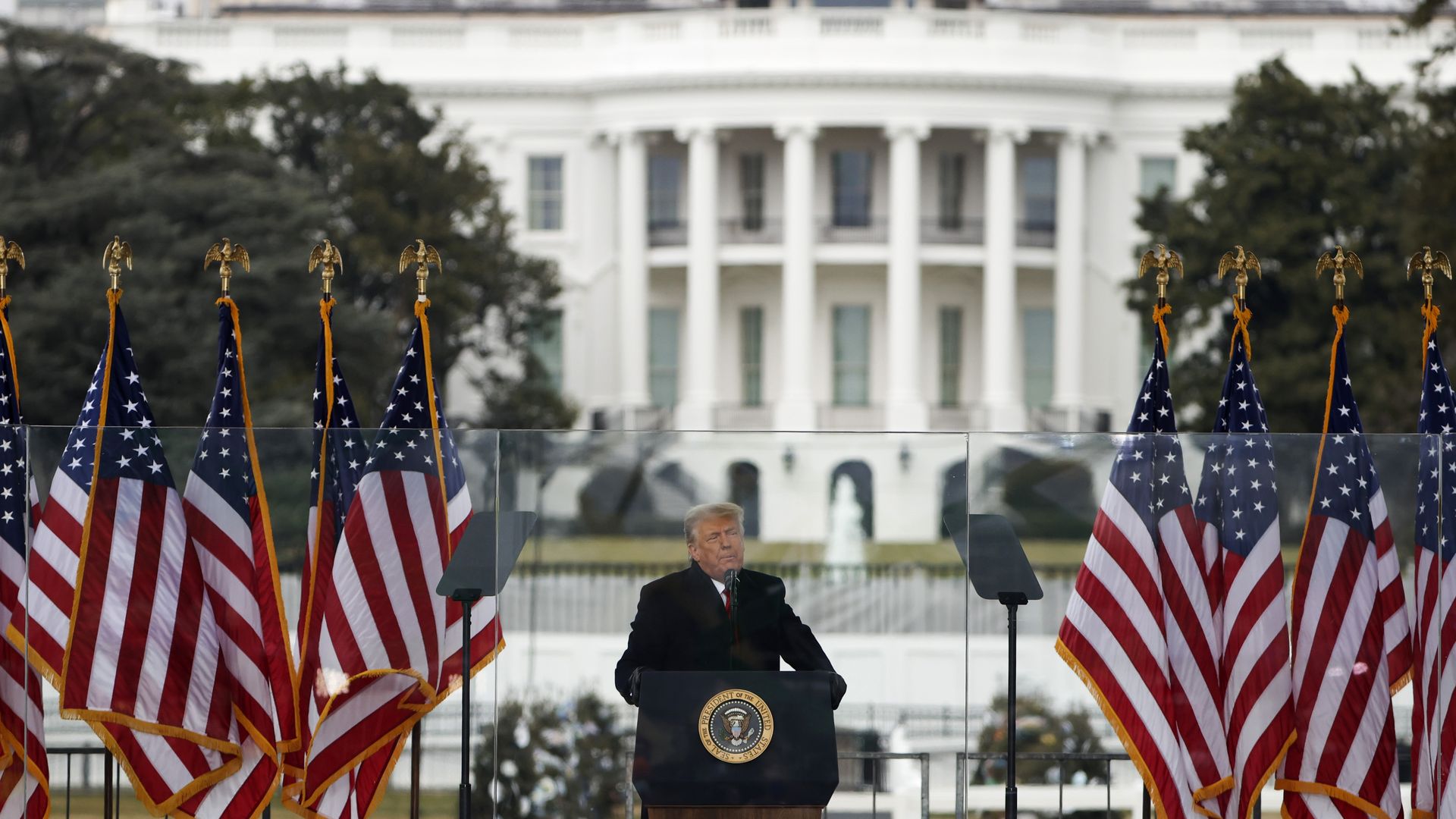 Trump in front of White House