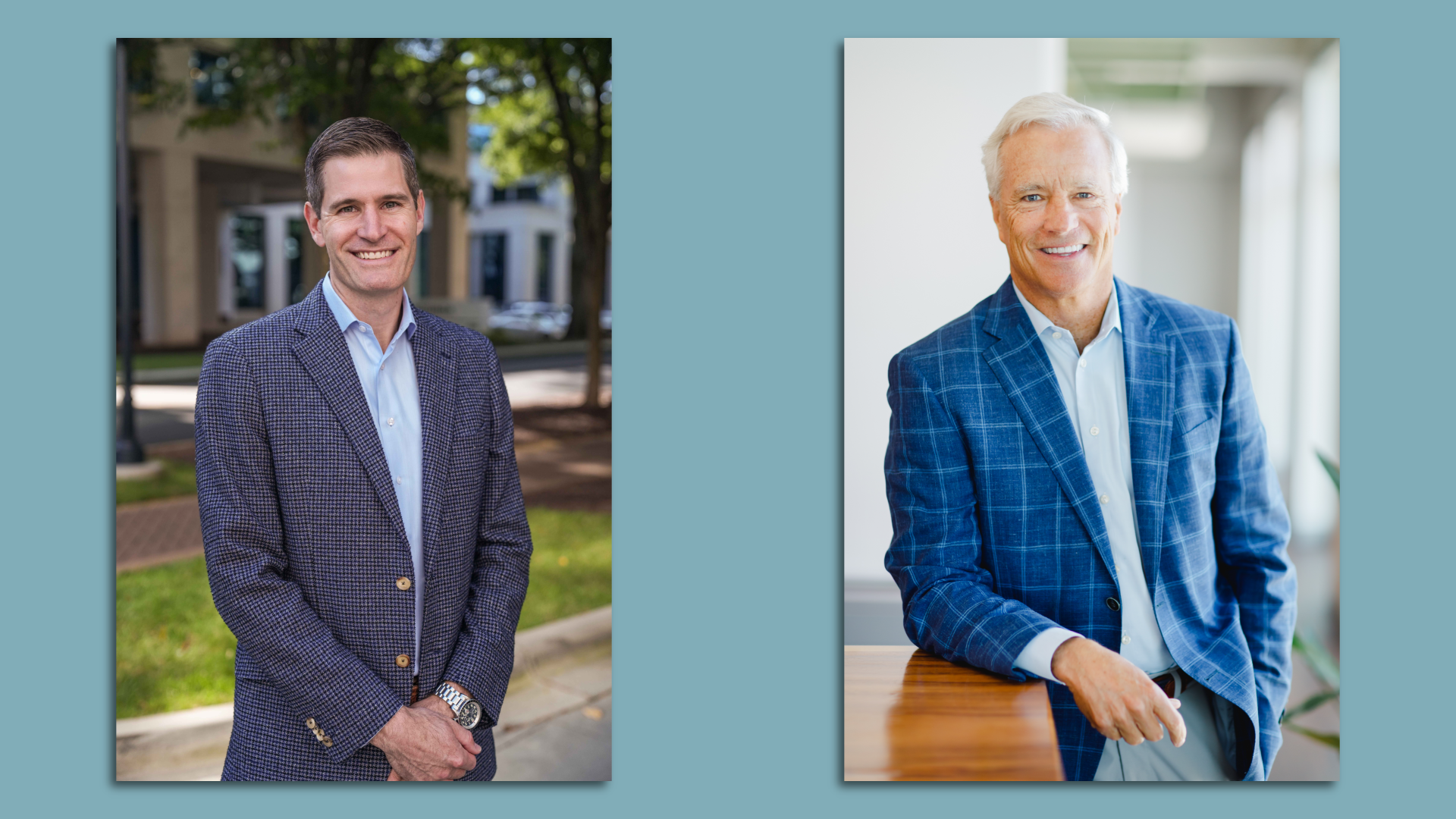 Headshots of Charlotte Sports Foundation's Will Pitts (left) and Danny Morrison. 
