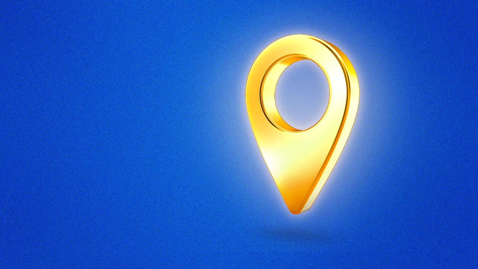 an illustration of a gold glowing location pin 
