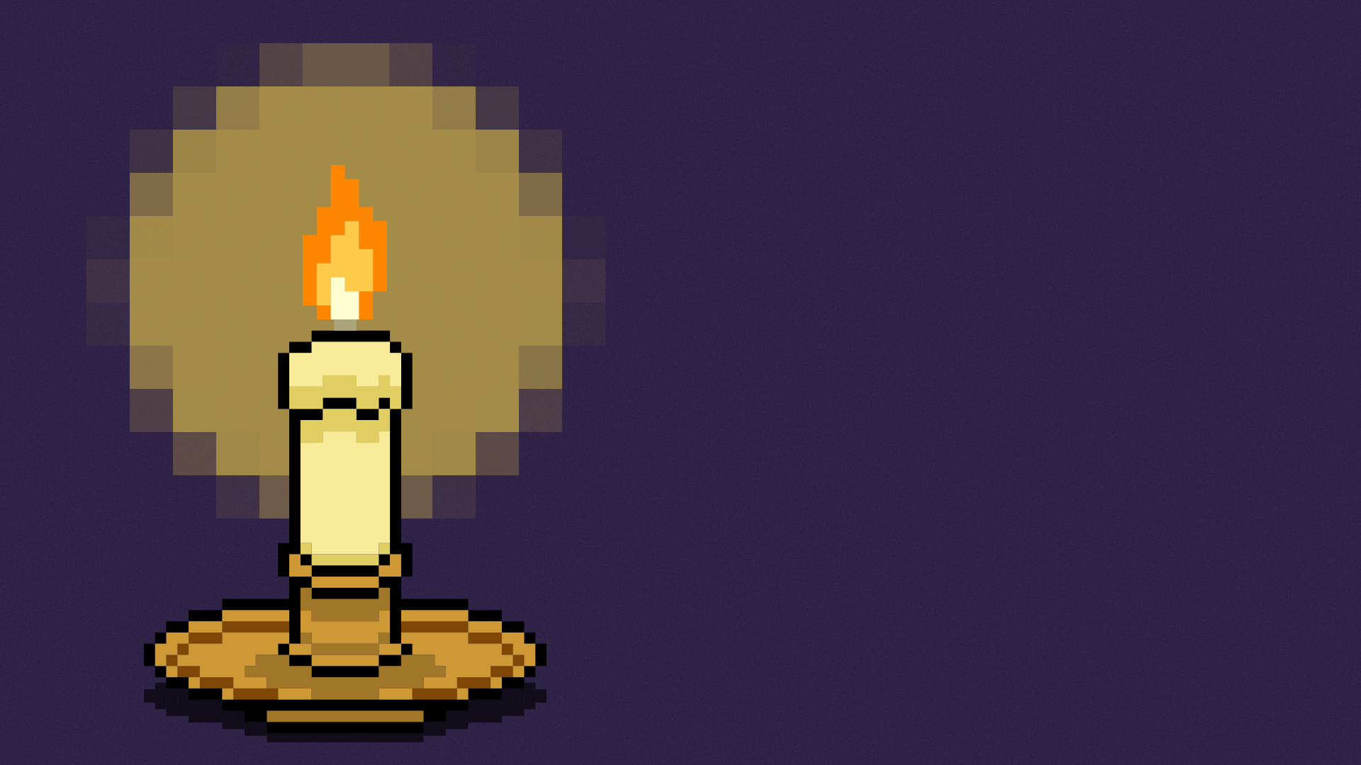 Illustration of an animated pixelated candle.