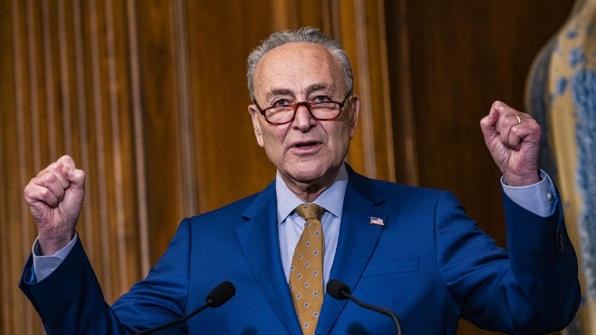 Schumer fist-pumping