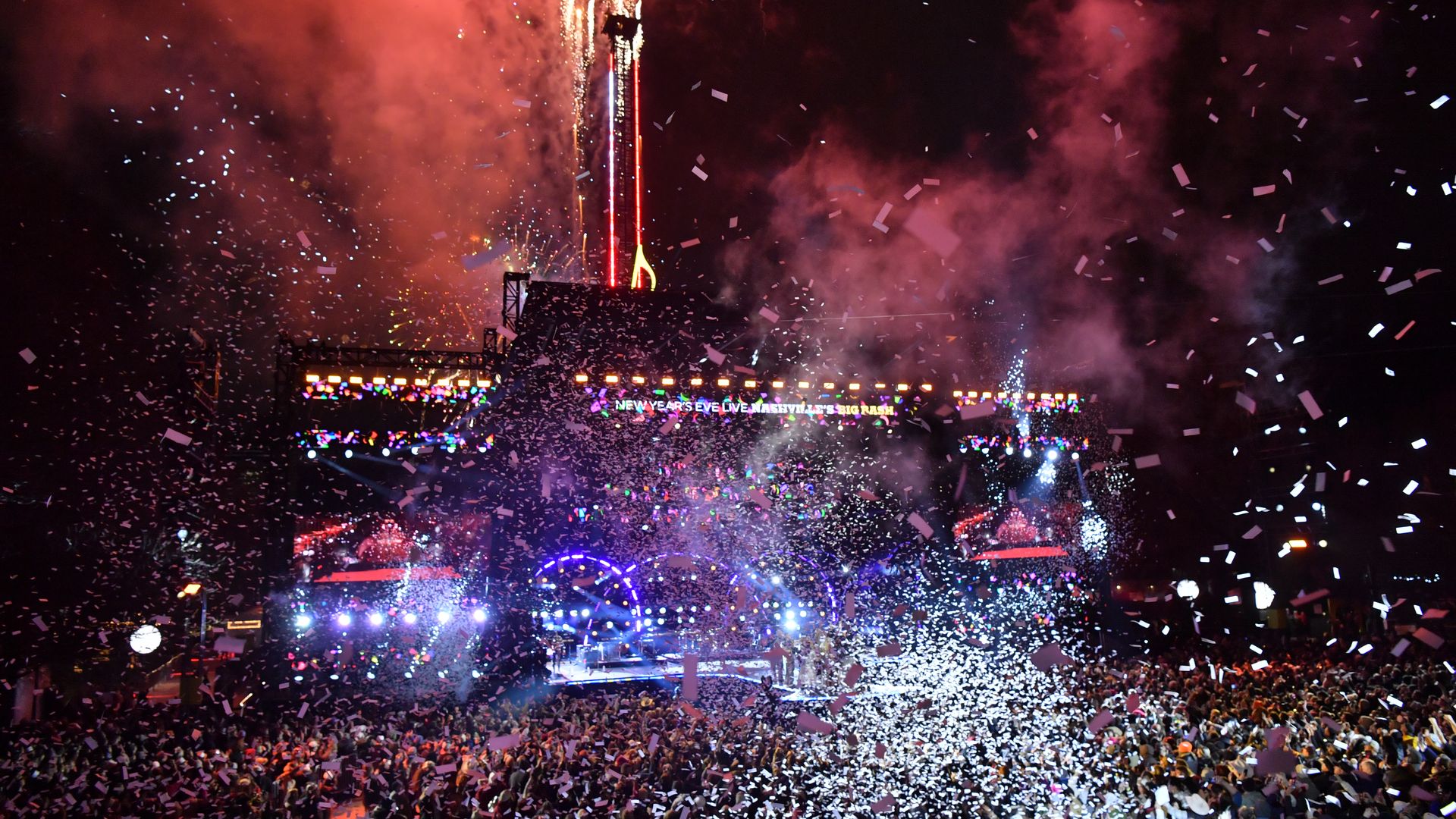 Fireworks explode at Nashville's New Year's Eve celebration