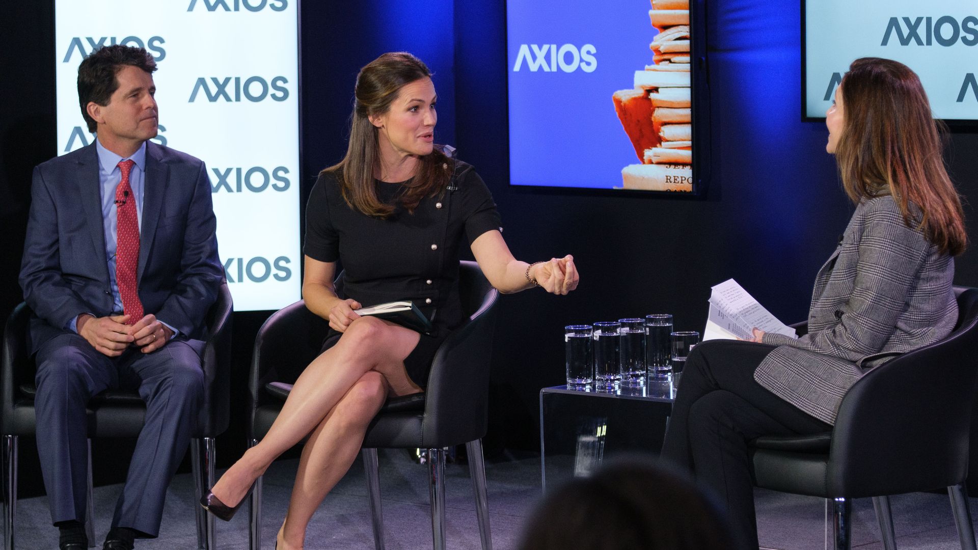 Save the Children's Mark Shriver and Jennifer Garner in conversation with Axios Executive Vice President Evan Ryan